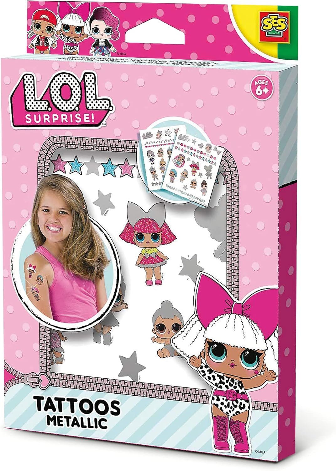 SES Creative Spiel SES Creative Metallische Tattoos L.O.L. Surprise - 2 Tattoovorlagen