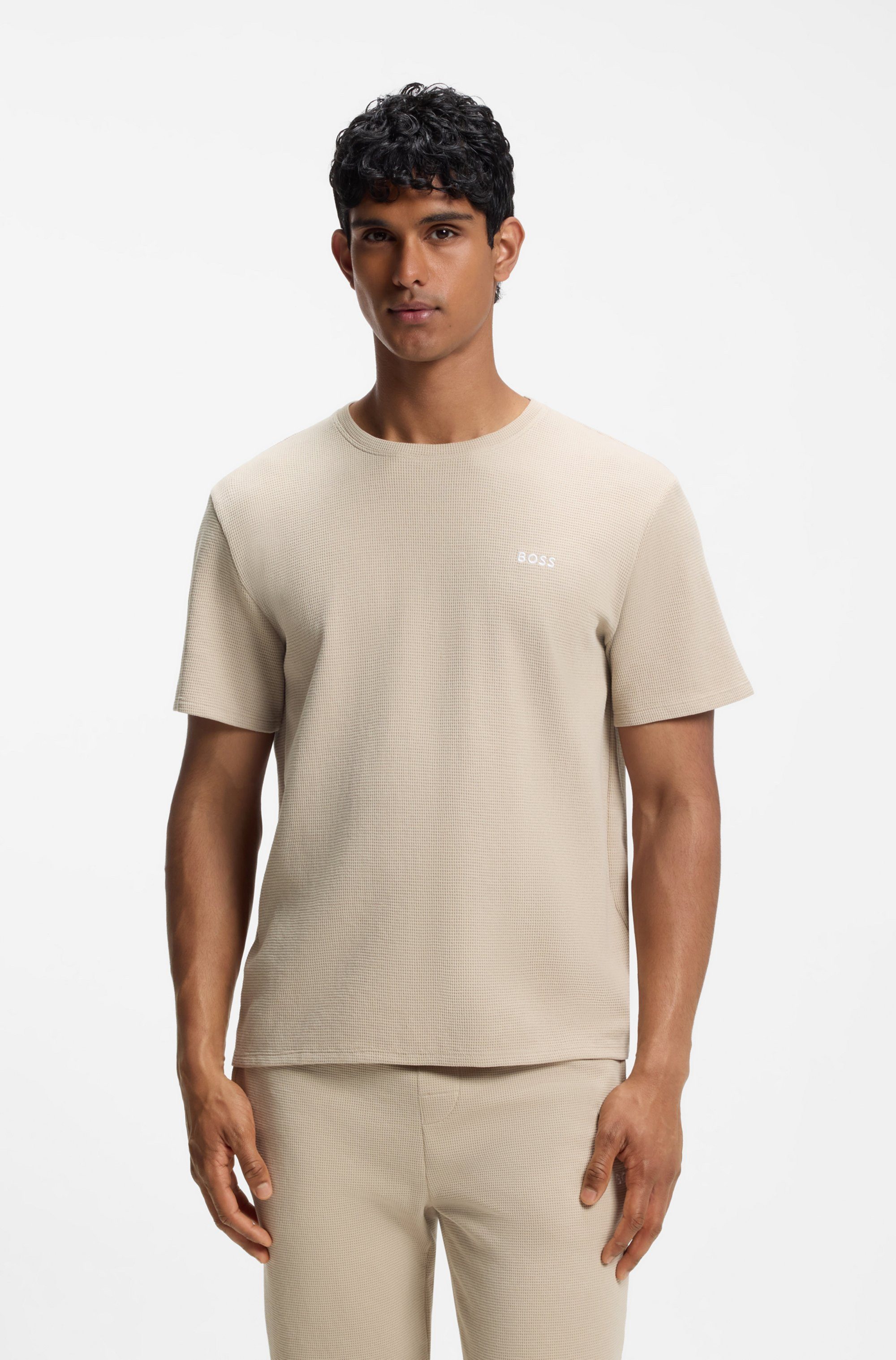 BOSS Pyjamaoberteil Waffle T-Shirt