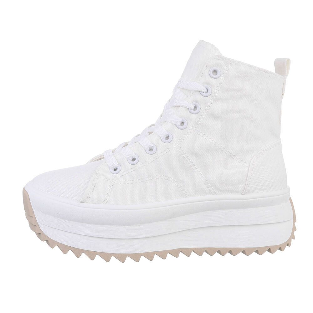Ital-Design Damen High-Top Freizeit Sneaker (85960070) Flach Sneakers High in Weiß