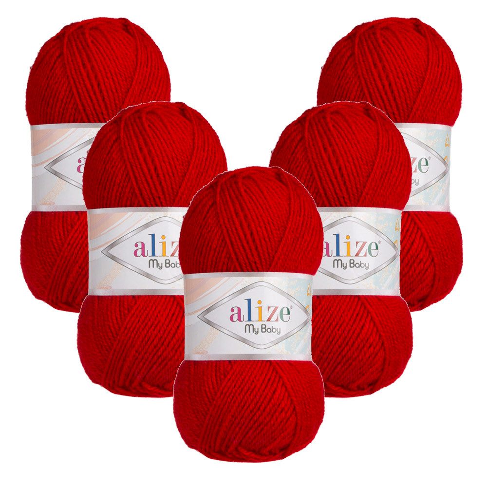 Alize 5 x ALIZE My Baby Häkelwolle, 750 m, Handstrickgarn,Für Allergiker,Yarn