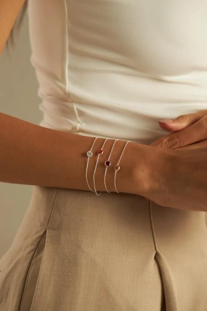 Einzelstück Armkette Armband SINGLE CRYSTAL Silber günstig online kaufen