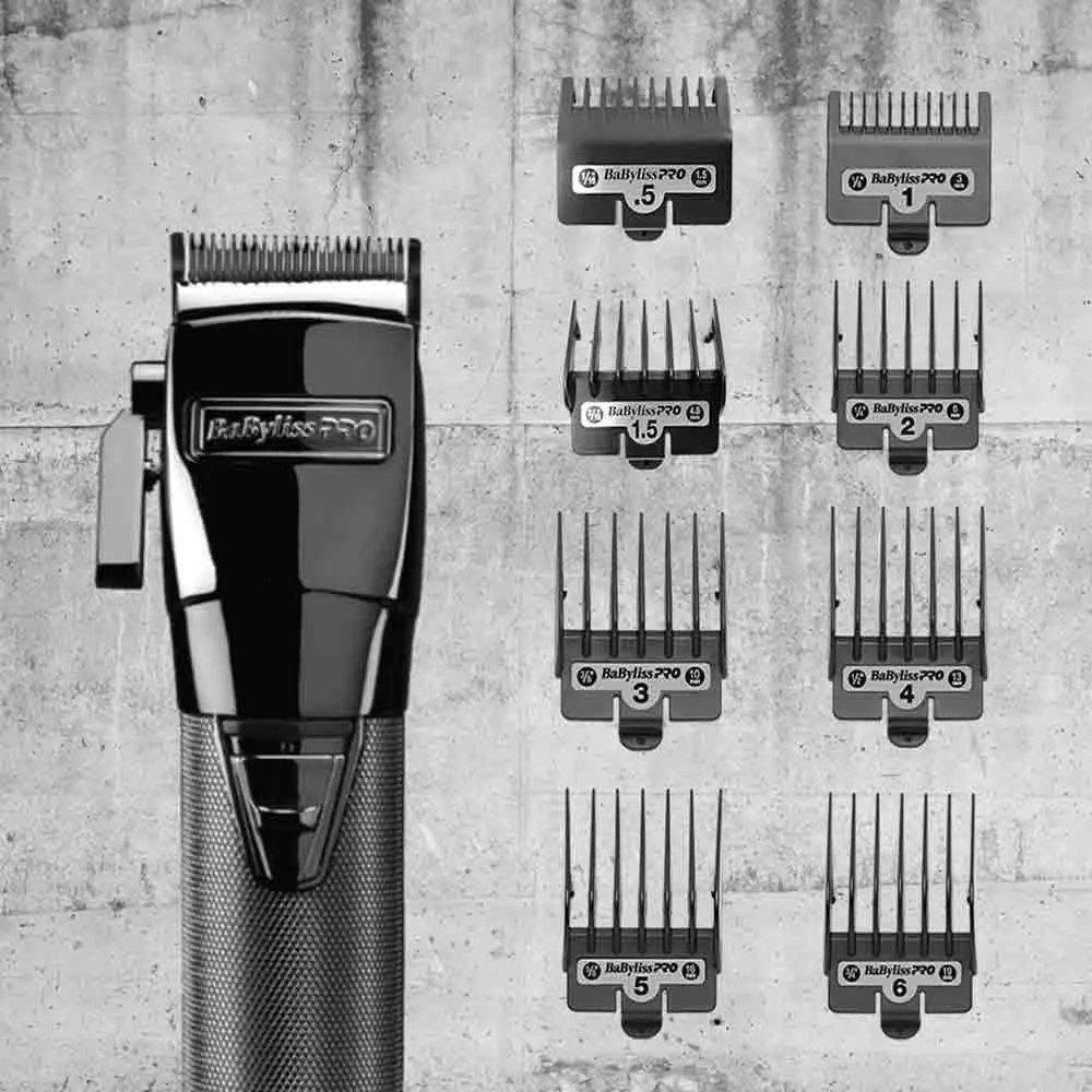 BaByliss Multifunktionstrimmer Pro 4Artists GunsteelFX FX8705E, Duo-Set aus Haarschneider & Trimmer, 2 Ladestationen, Öl, Bürste, Digitaler Motor; Lithium-Ionen-Akku; Gunsteel-Gehäuse; DLC-Klingen