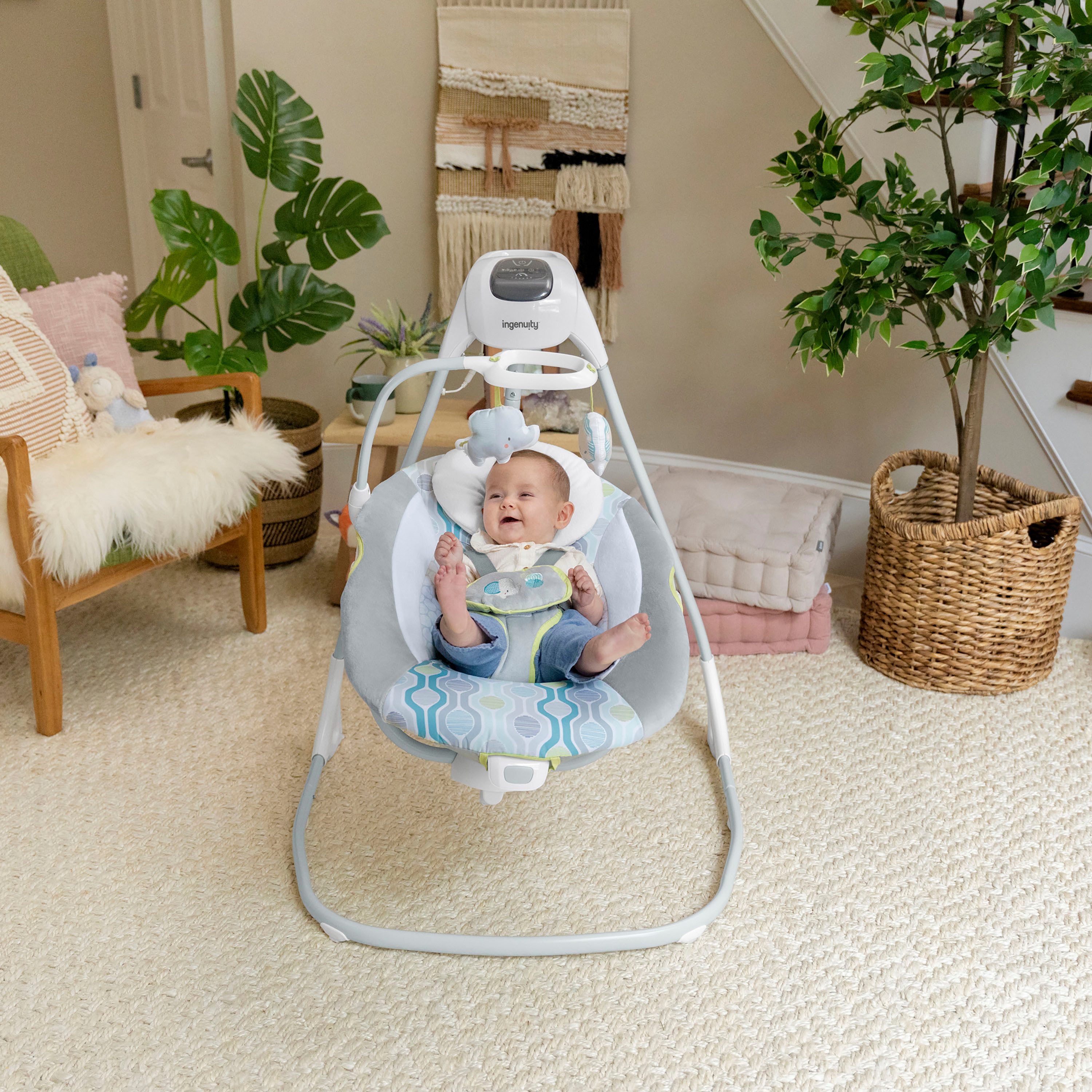ingenuity baby rocker SimpleComfort Compact Soothing Swing - Everston, with sound effect