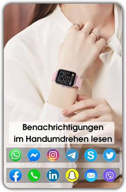 Pireware Elegance 3 Smartwatch (1,69 Zoll, Android, iOS), mit Telefonfunktion Schrittzähler, Pulsuhr, und Whatsapp Funktion