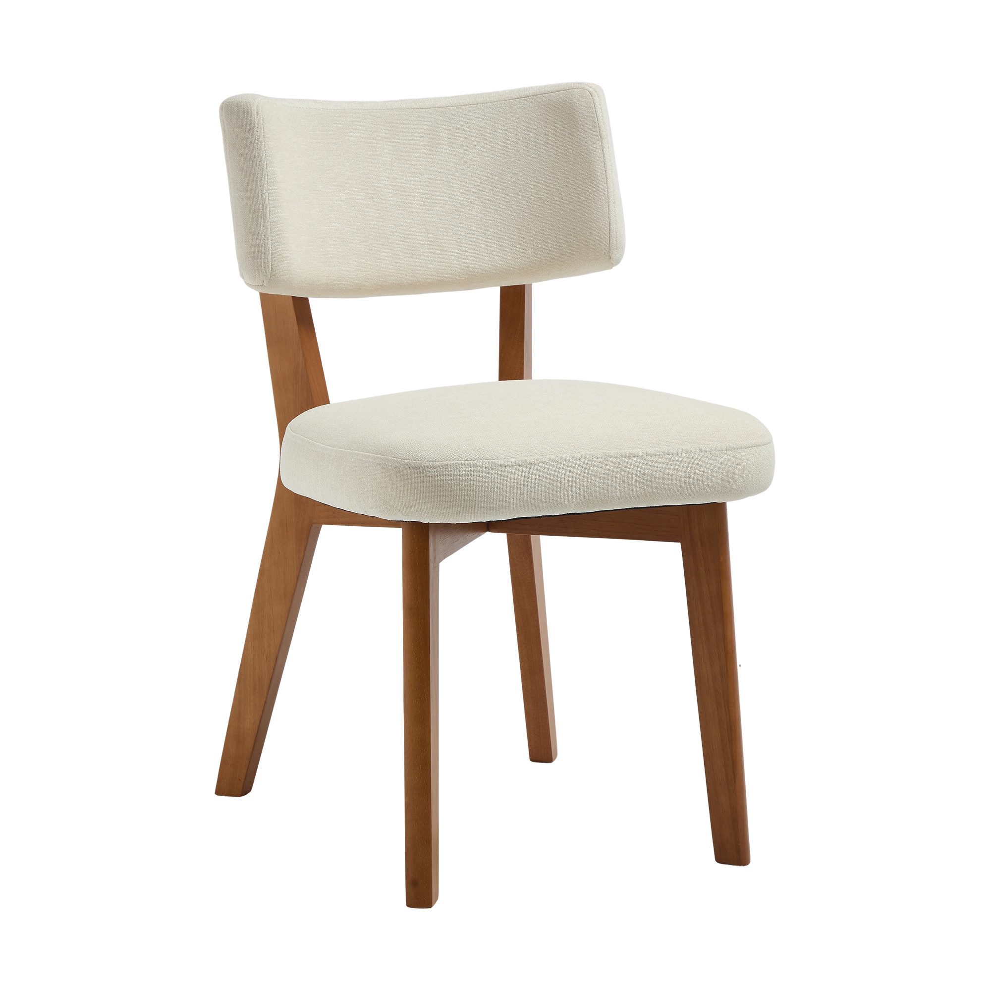 KLAM HOME Esszimmerstuhl Moderne Mid-Century-Stil Esszimmerstuhl Satz von 2, Massivholz Beine Stoff gepolsterten Sitz für Küche,Esszimmer oder Büro – Bild 2 von 5