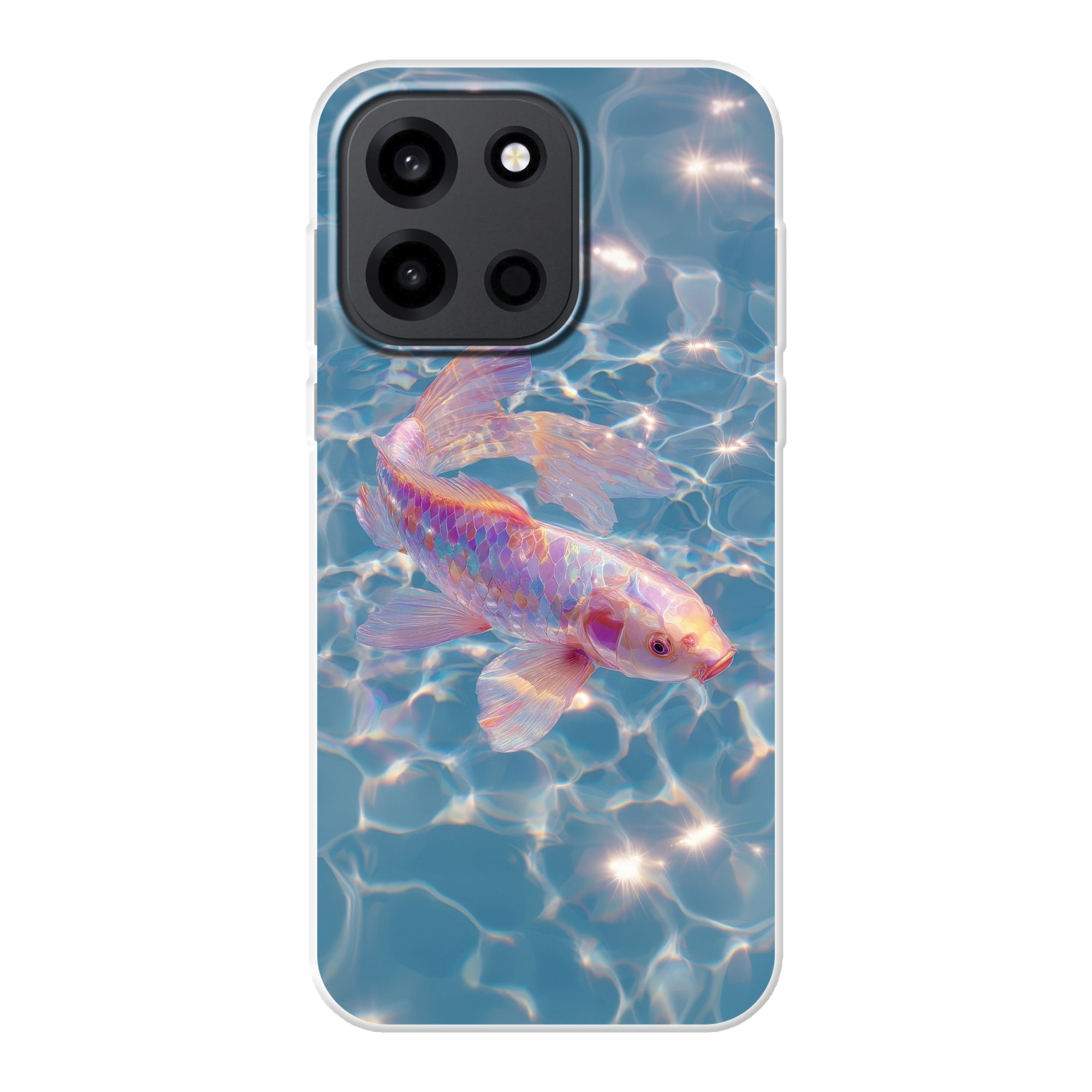 MuchoWow Handyhülle für OnePlus Turbo 6 5G Fisch - Wasser - Blau - Licht, Handy Case, Silikon, Bumper Case Dünn