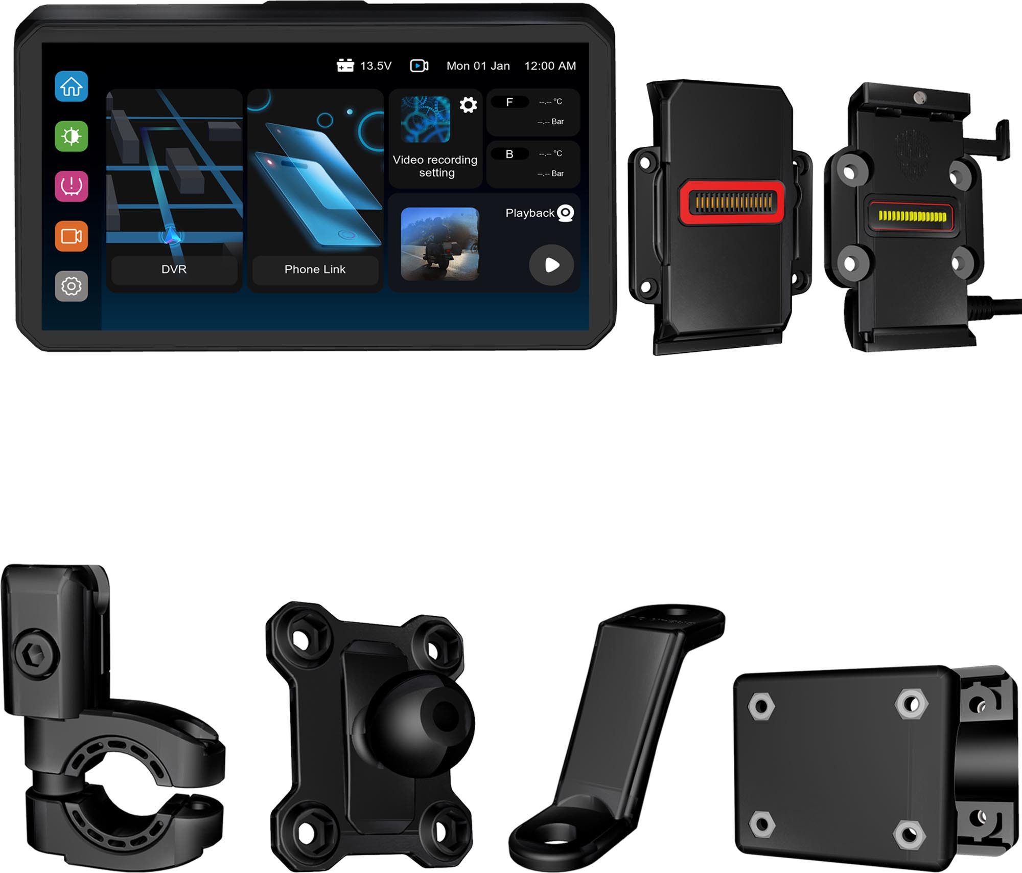 FC-Moto M2-QR Bundle 5 Motorrad Multimediasystem Motorrad-Navigationsgerät (robust)