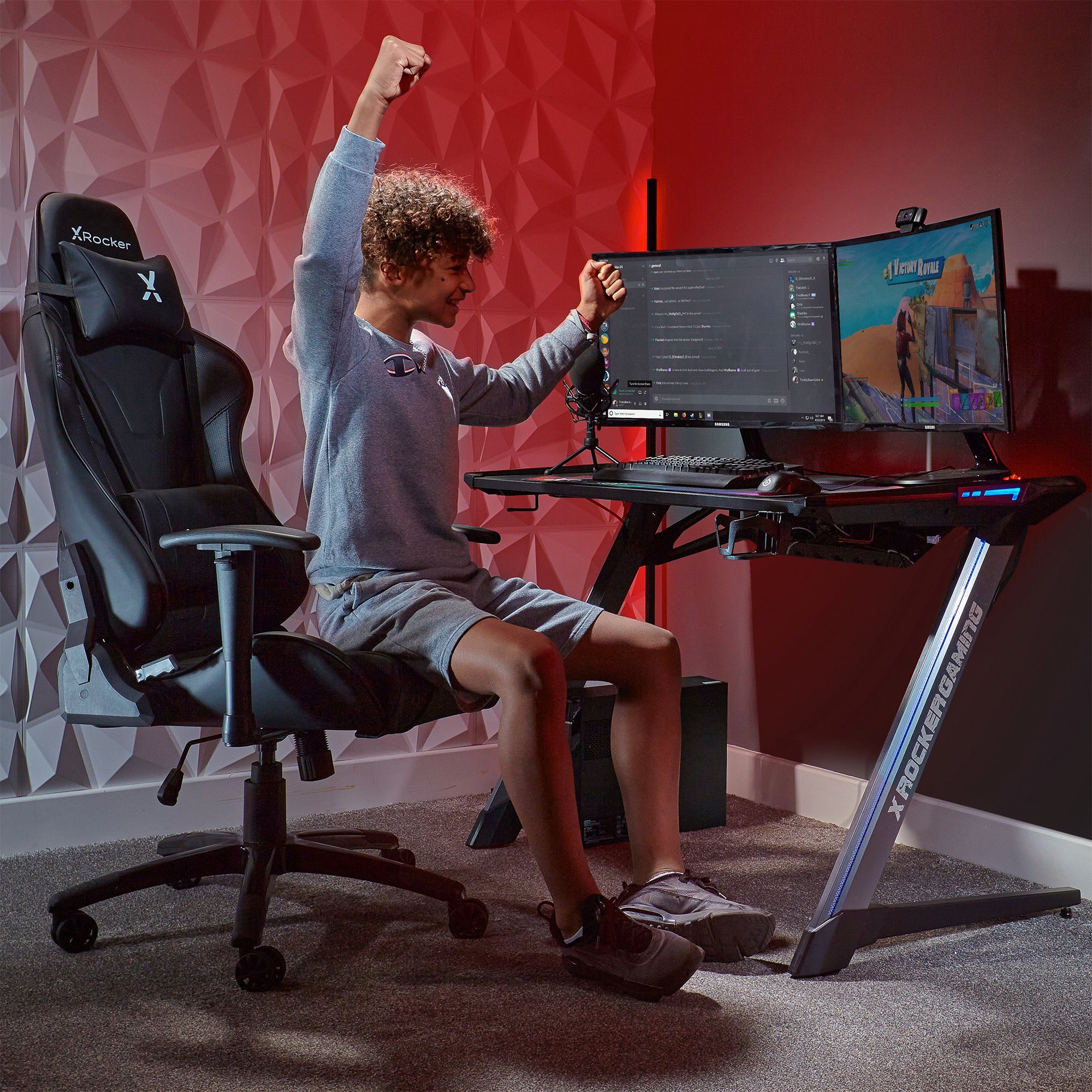 X Gaming-Stuhl Bürodrehstuhl eSports Gaming Schwarz Carbon Rocker Agility