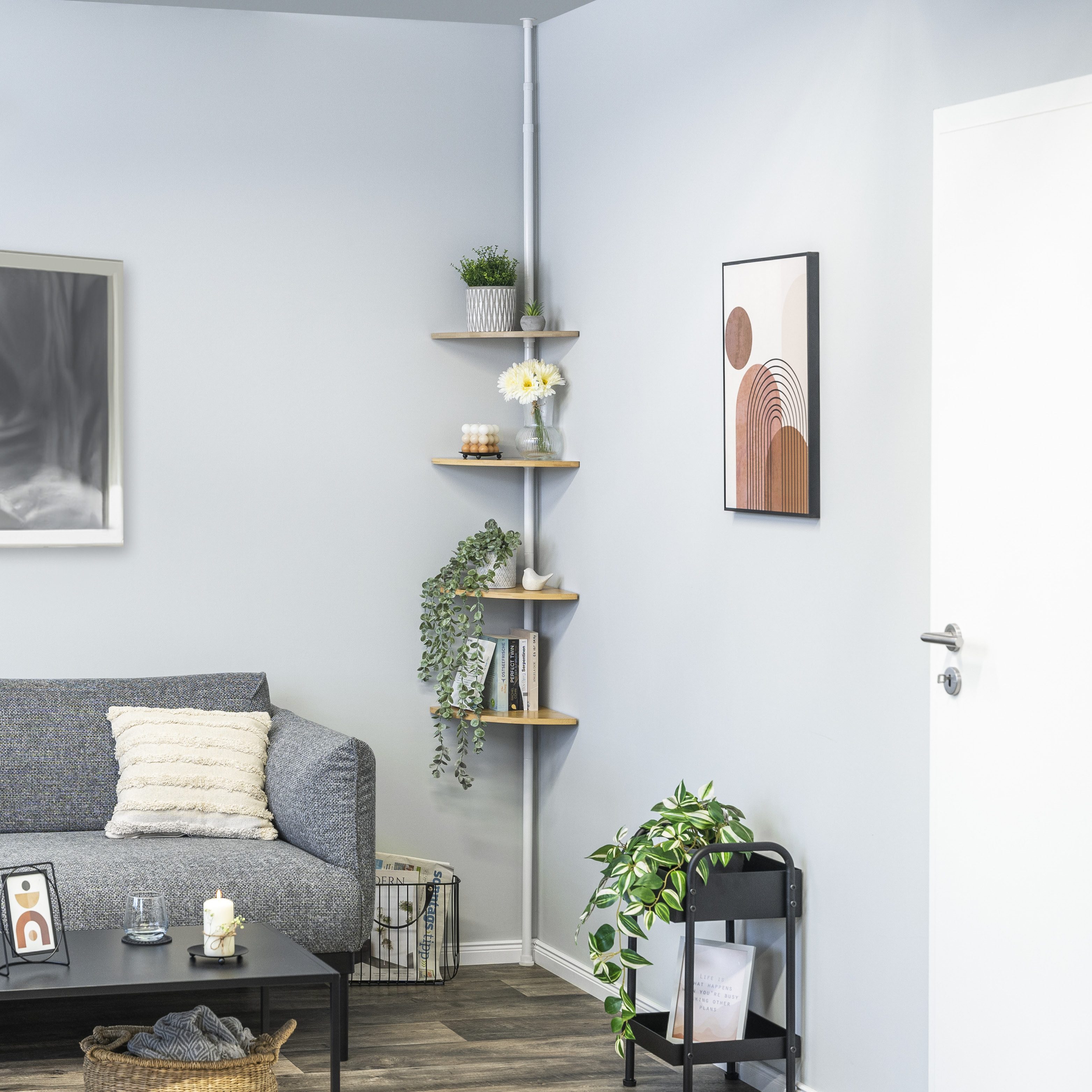 bremermann Eckregal Teleskopregal mit 4 Bambus Ablageböden günstig online kaufen