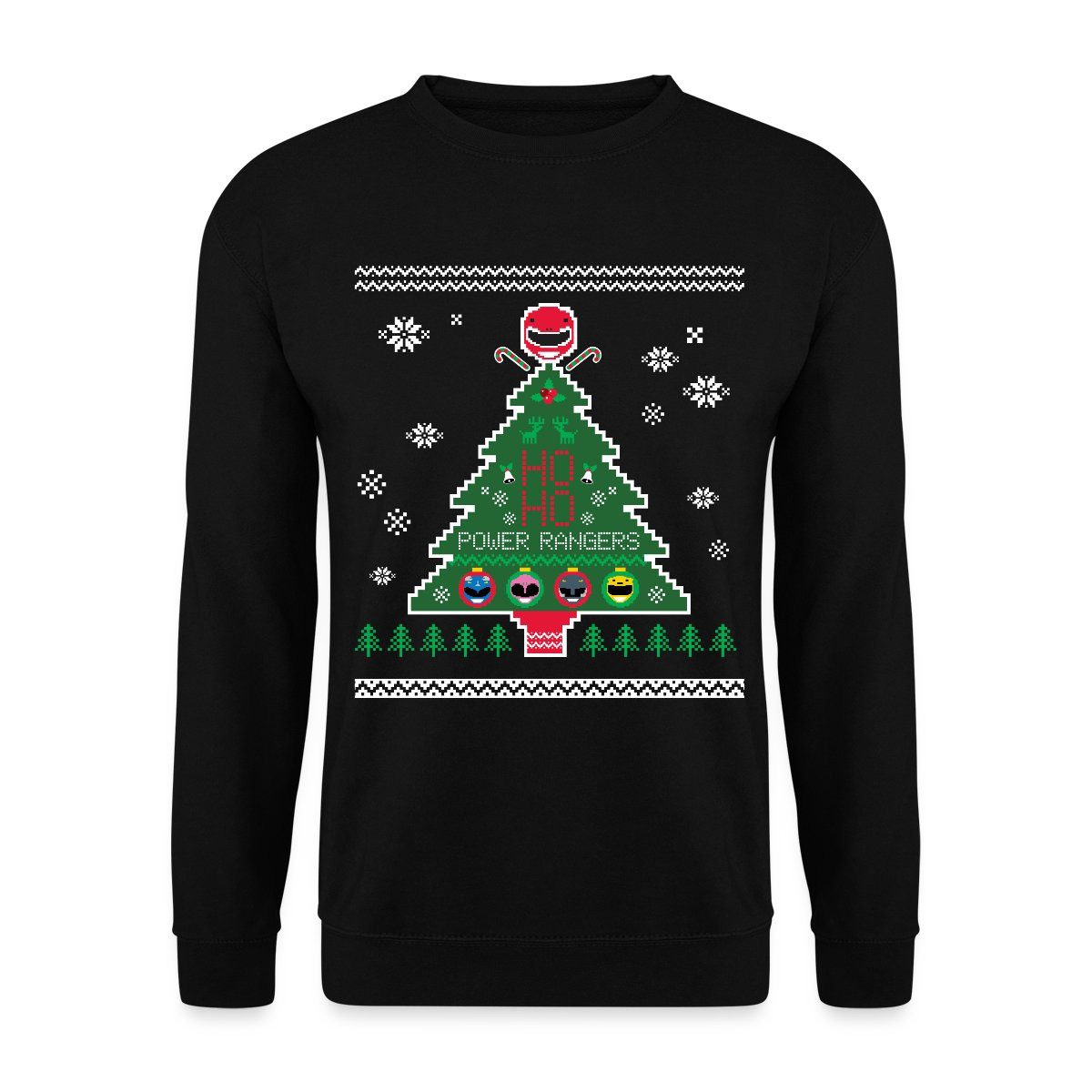 Spreadshirt Sweatshirt Power Rangers Ugly Christmas Weihnachtsbaum Unisex Pullover (1-tlg)