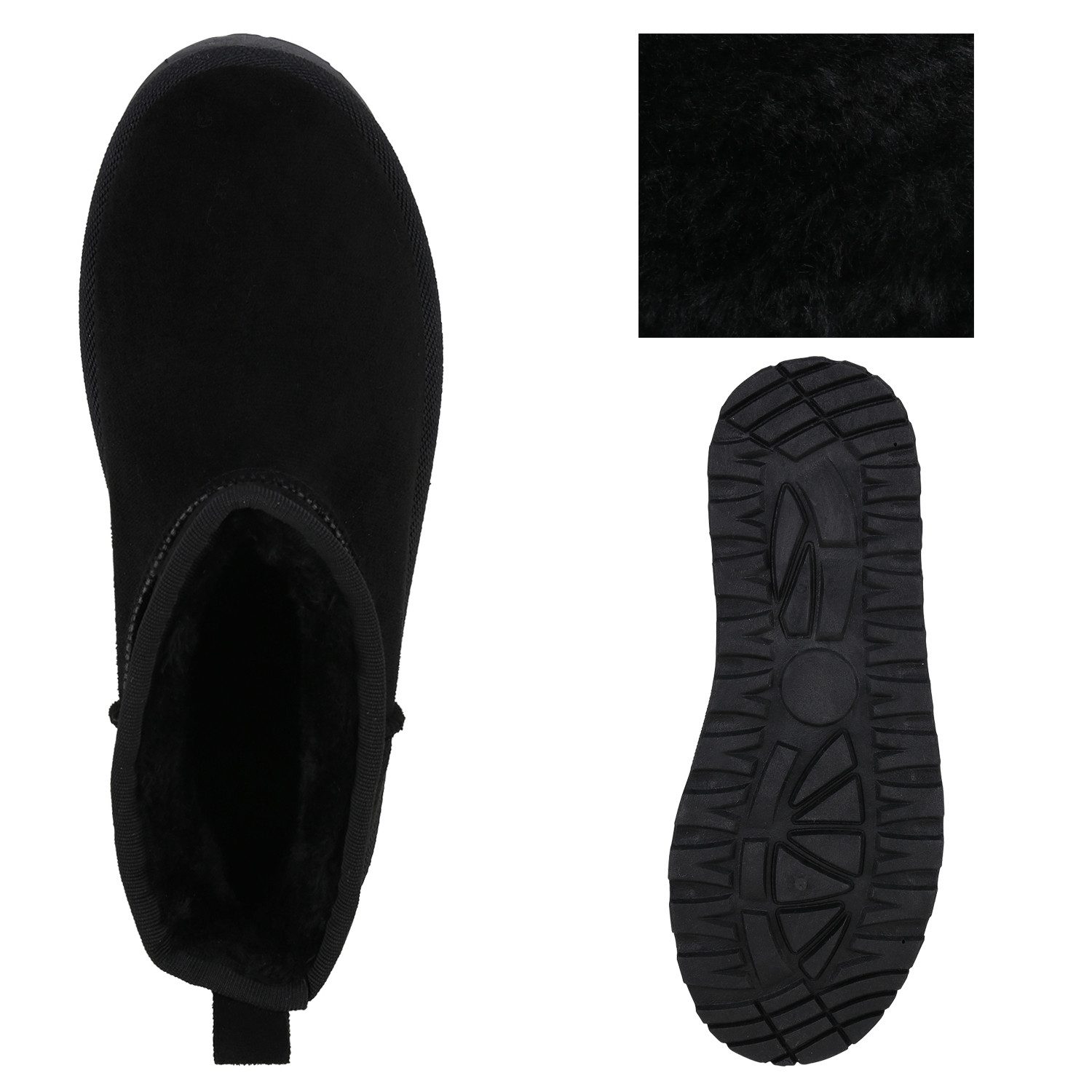 VAN HILL 840804 Winterstiefelette Damen Warm Gefütterte Winter Boots Bequeme Profil-Sohle