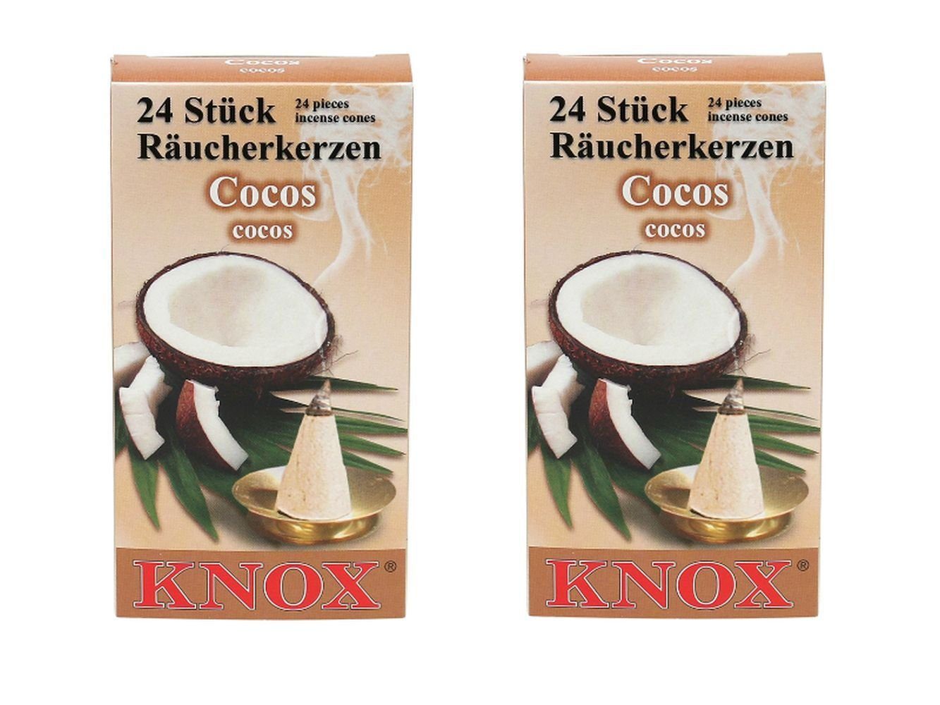 24er Päckchen - Packung KNOX 2 Räuchermännchen Cocos Räucherkerzen-
