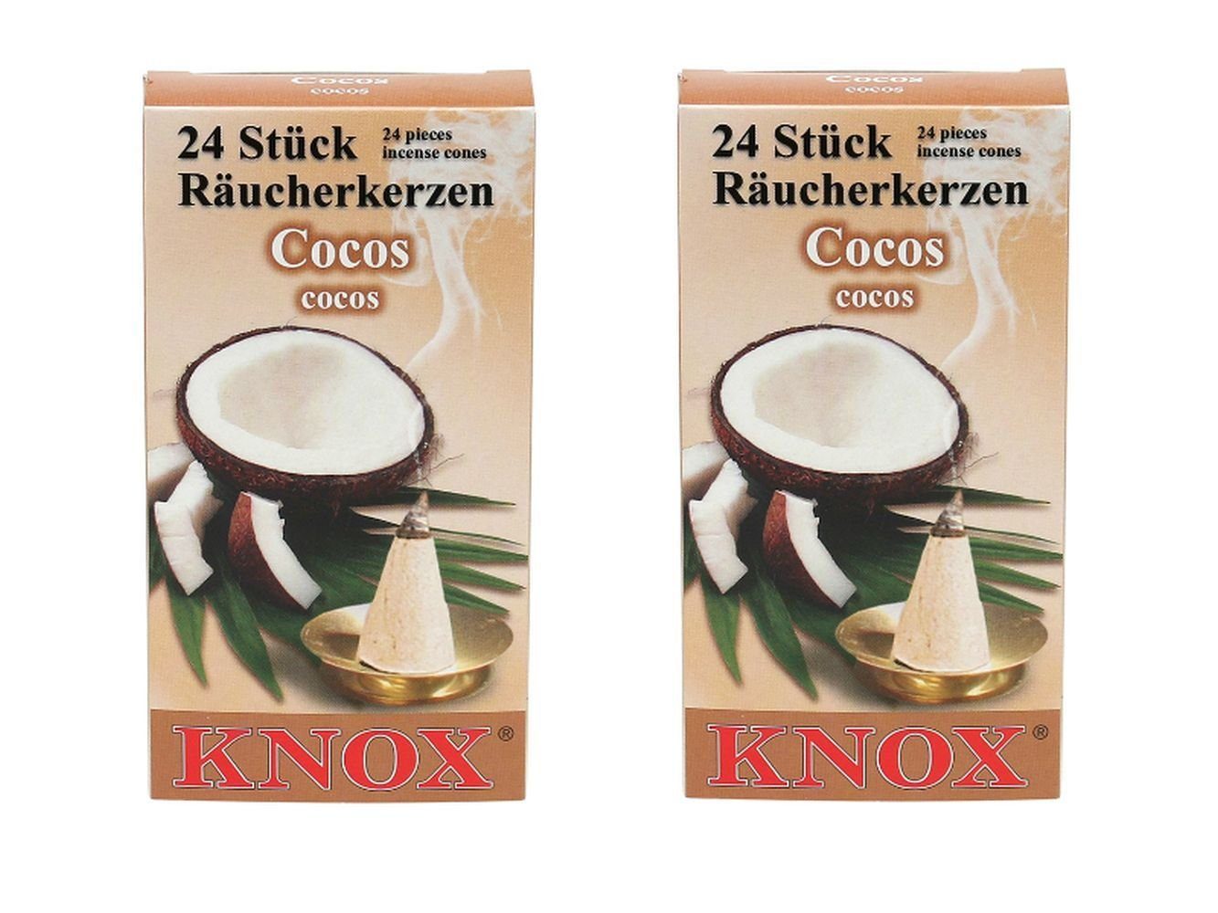 KNOX Räucherkegel 2 Päckchen Räucherkerzen- Cocos - 24er Packung