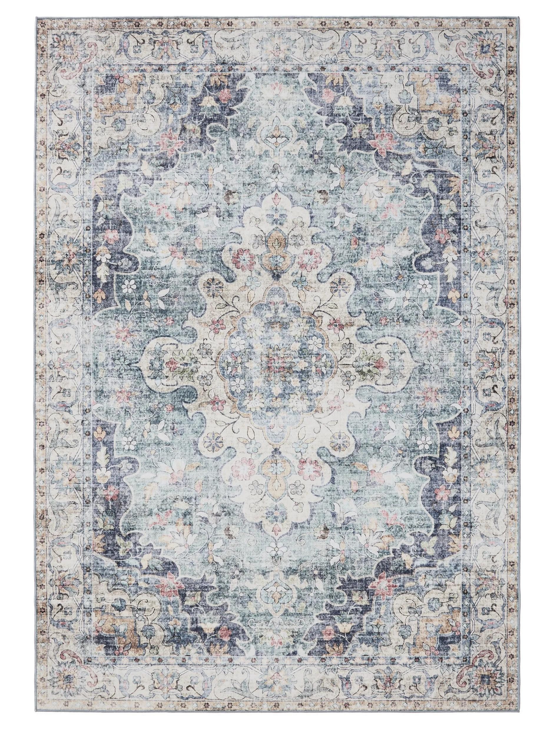 benuta Teppich George, rechteckig, Höhe: 5 mm, Vintage-Look, Kurzflor, Teppich Wohnzimmer, Schlafzimmer, Waschbar