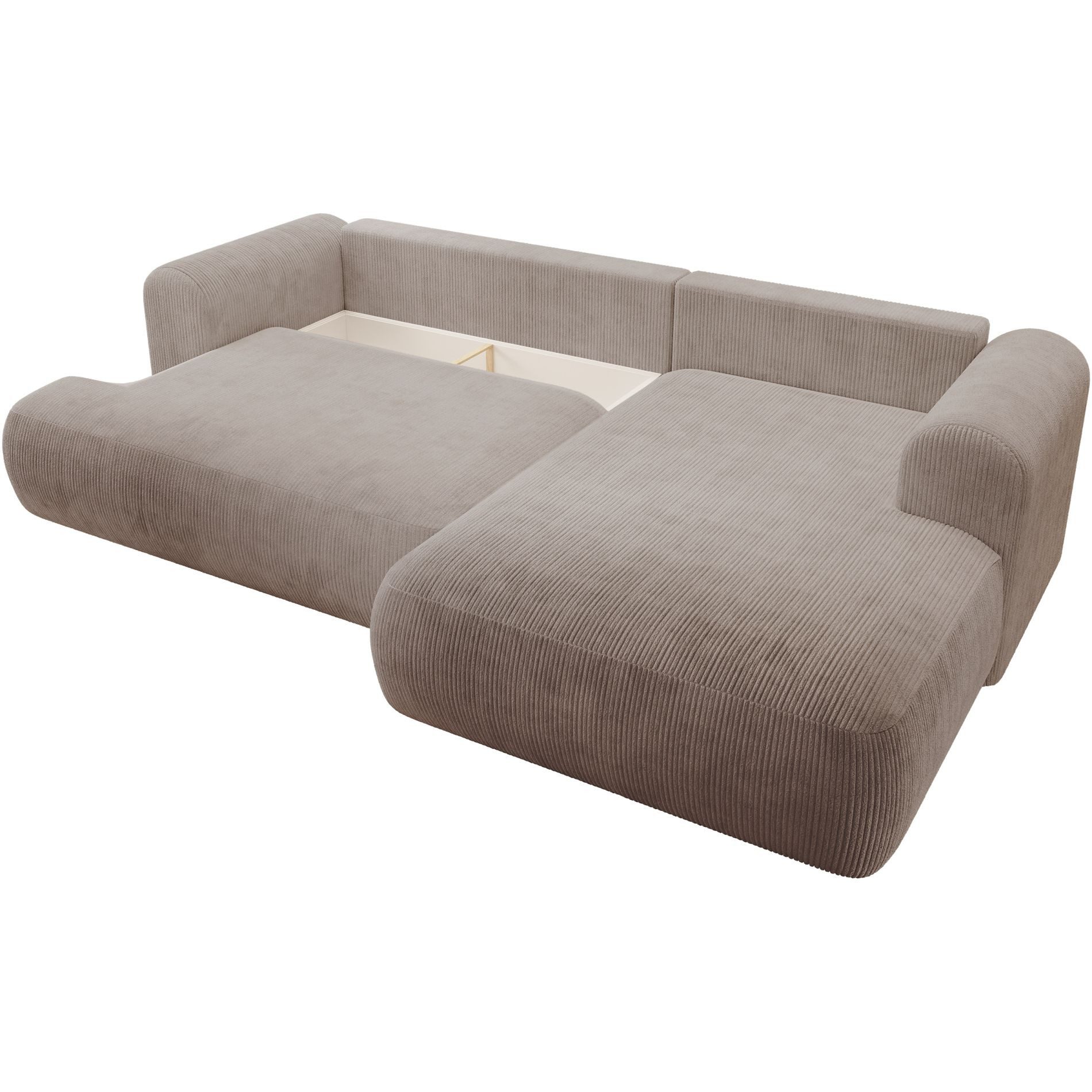 Selsey Ecksofa OVO CORD, Ecksofa Schlafsofa 4-Sitzer mit Cordbezug und Bettkasten