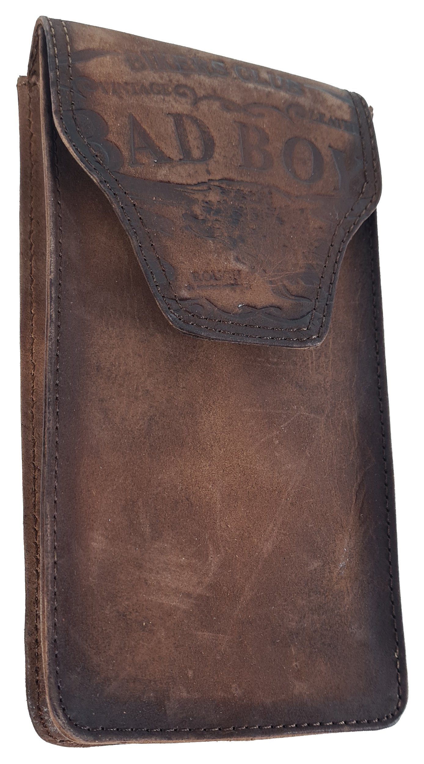 Einkaufszauber Handytasche Echt Leder Handy Smartphone Gürteltasche Bikers Club Bad Boy, Echt Büffelleder