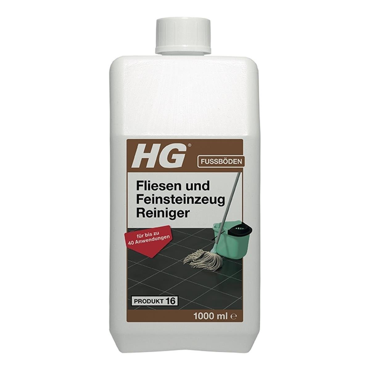 HG HG Fliesen und Feinsteinzeug Reiniger 1L (Produkt 16) (1er Pack) Fussbodenreiniger
