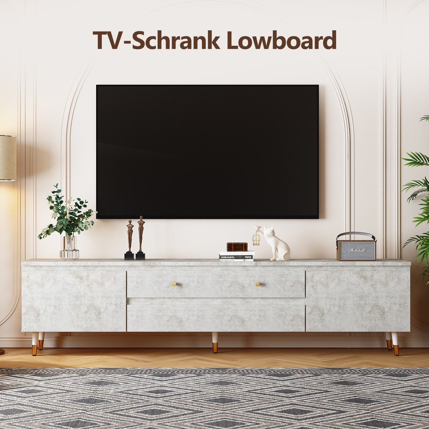 Lexzurn TV-Schrank TV-Schrank Hängender TV-Schrank,175cm,Lowboard,Fernsehsc günstig online kaufen