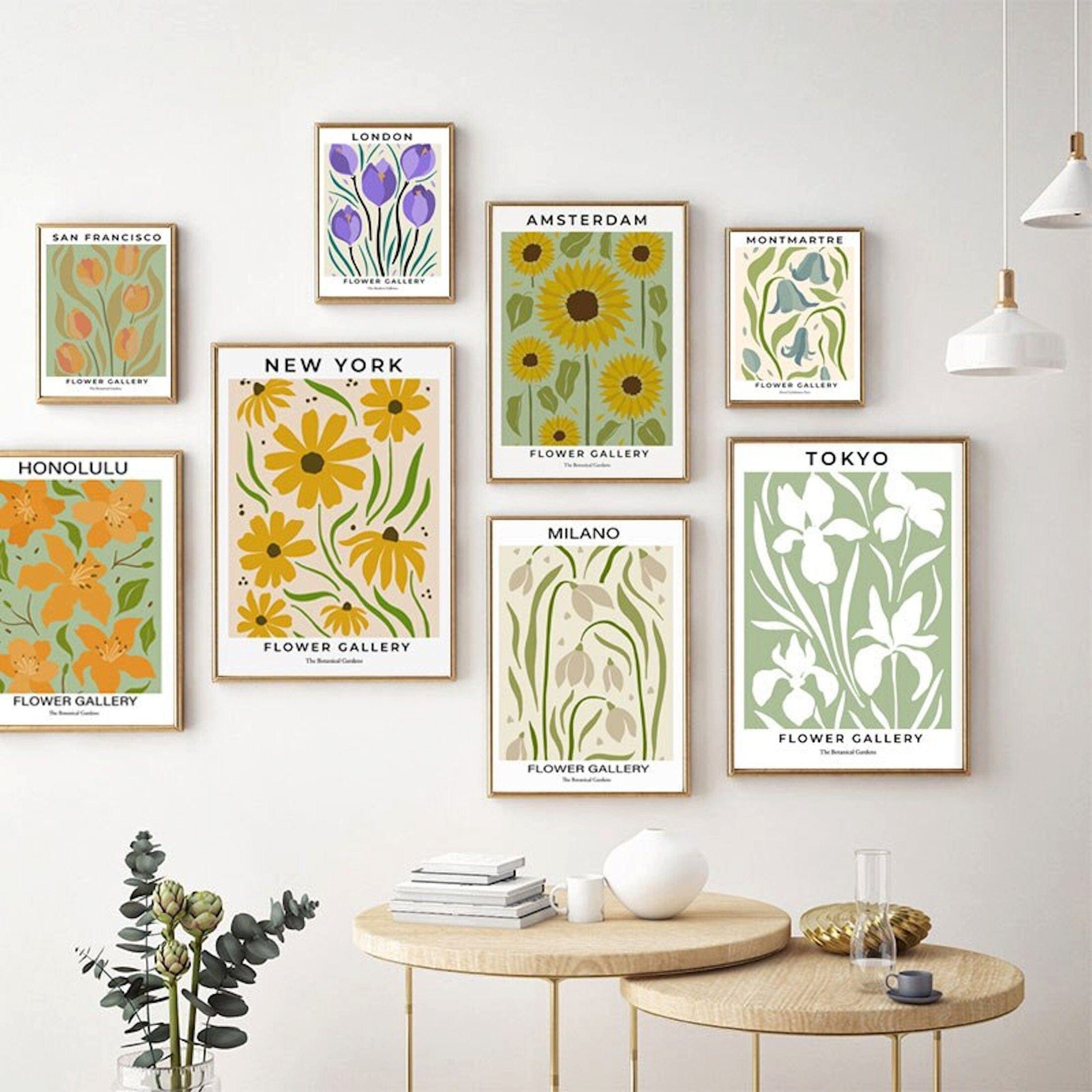 JUSTGOODMOOD Poster Blumen Markt San Francisco Mailand London Geschenkidee Deko Print ohne, London (1 St)