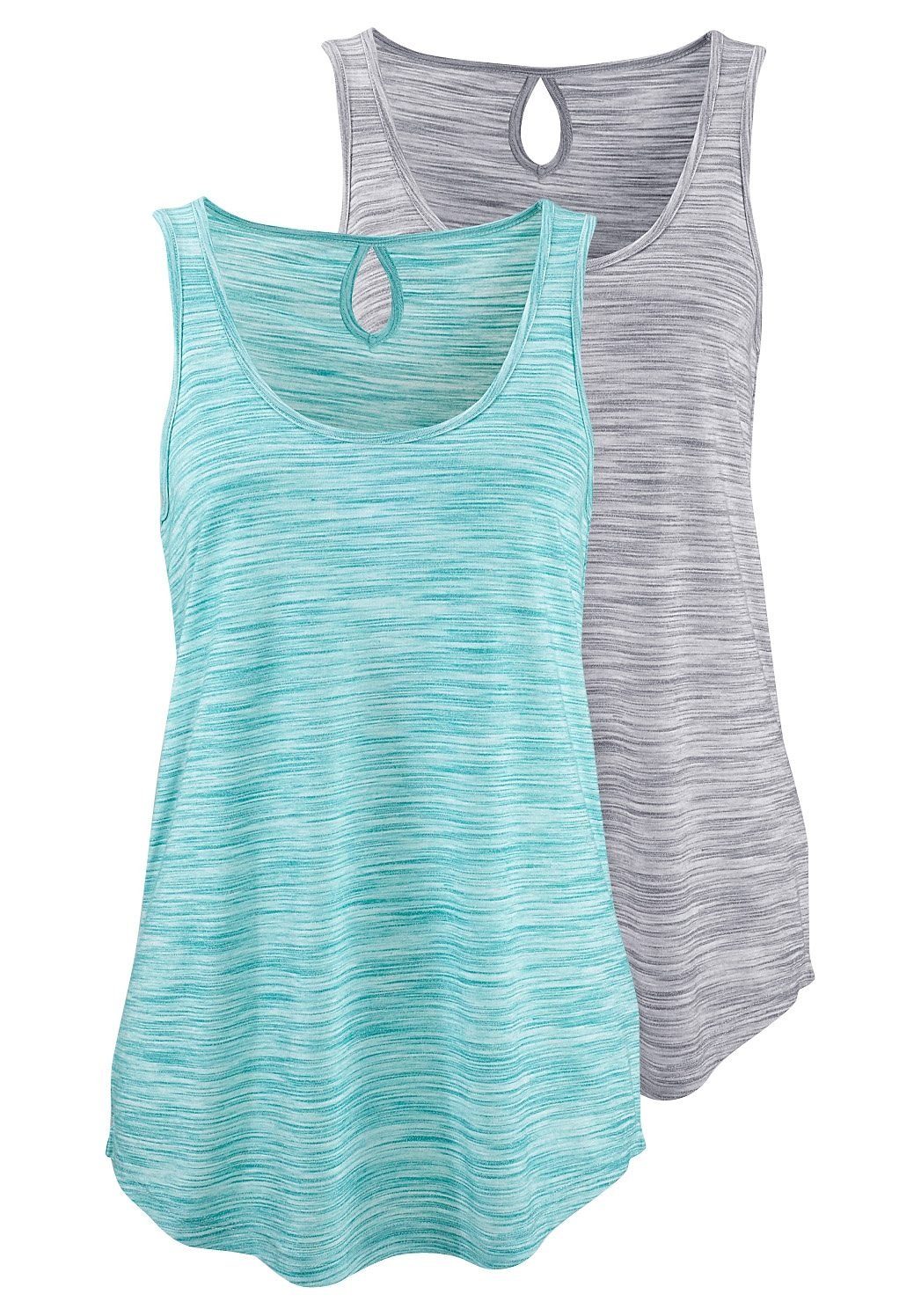 Beachtime Tanktop (2er-Pack) mit kleinem Cut-Out im Nacken