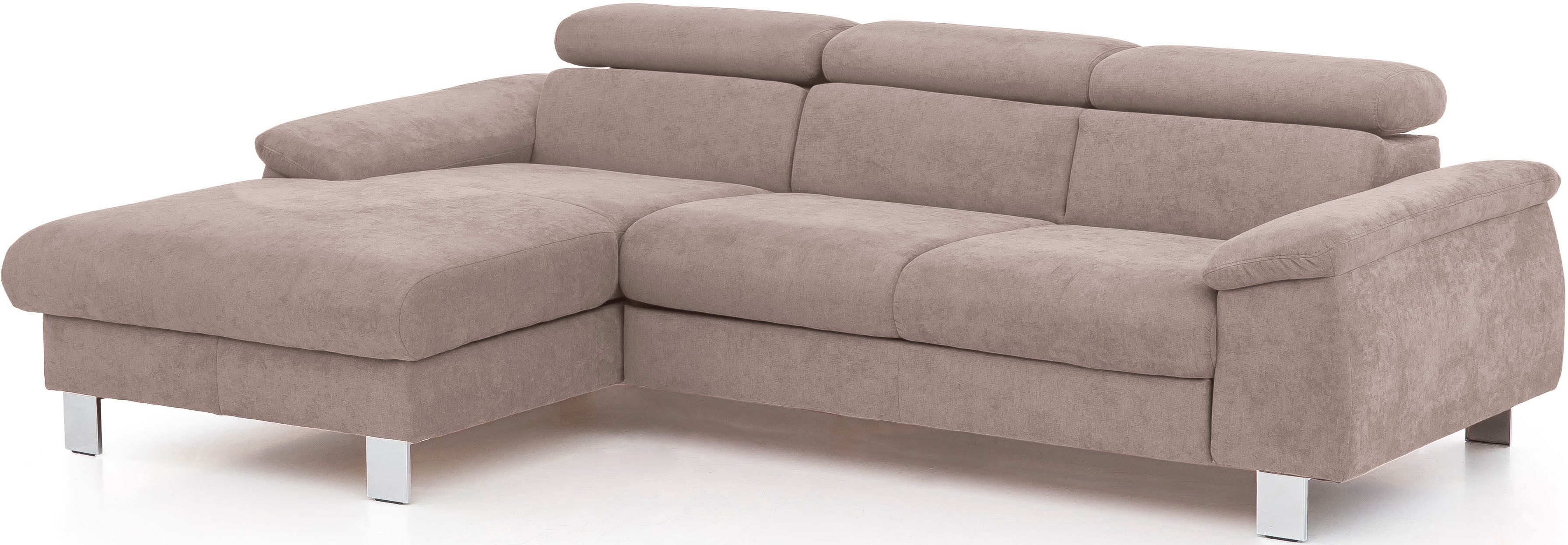 COTTA Ecksofa Komaris L-Form, B: 244 cm, mit Kopfteilverstellung, optional Bettfunktion, Bettkasten & Licht