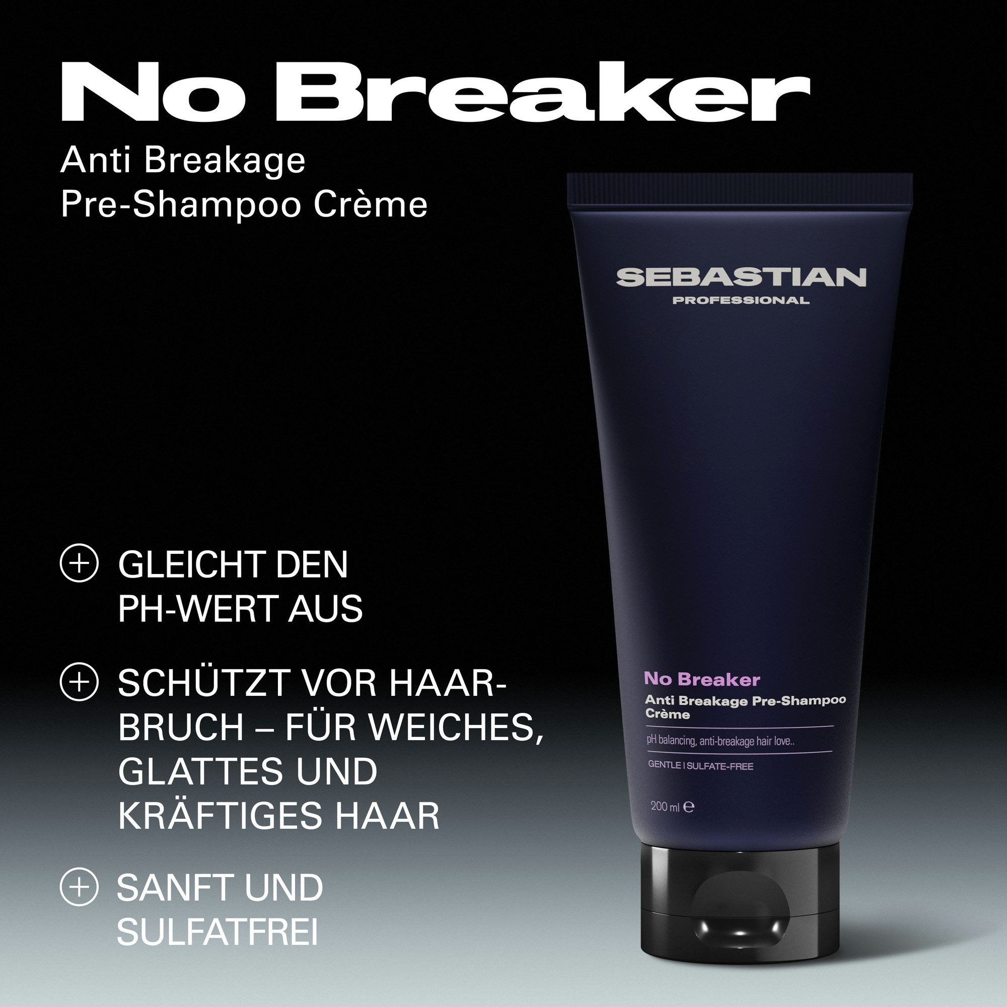 Sebastian Professional Haarshampoo No Breaker Bonding Pre-Shampoo Crème, pflegendes Pre-Shampoo-Treatment, für glanzloses Haar, flüssige Textur