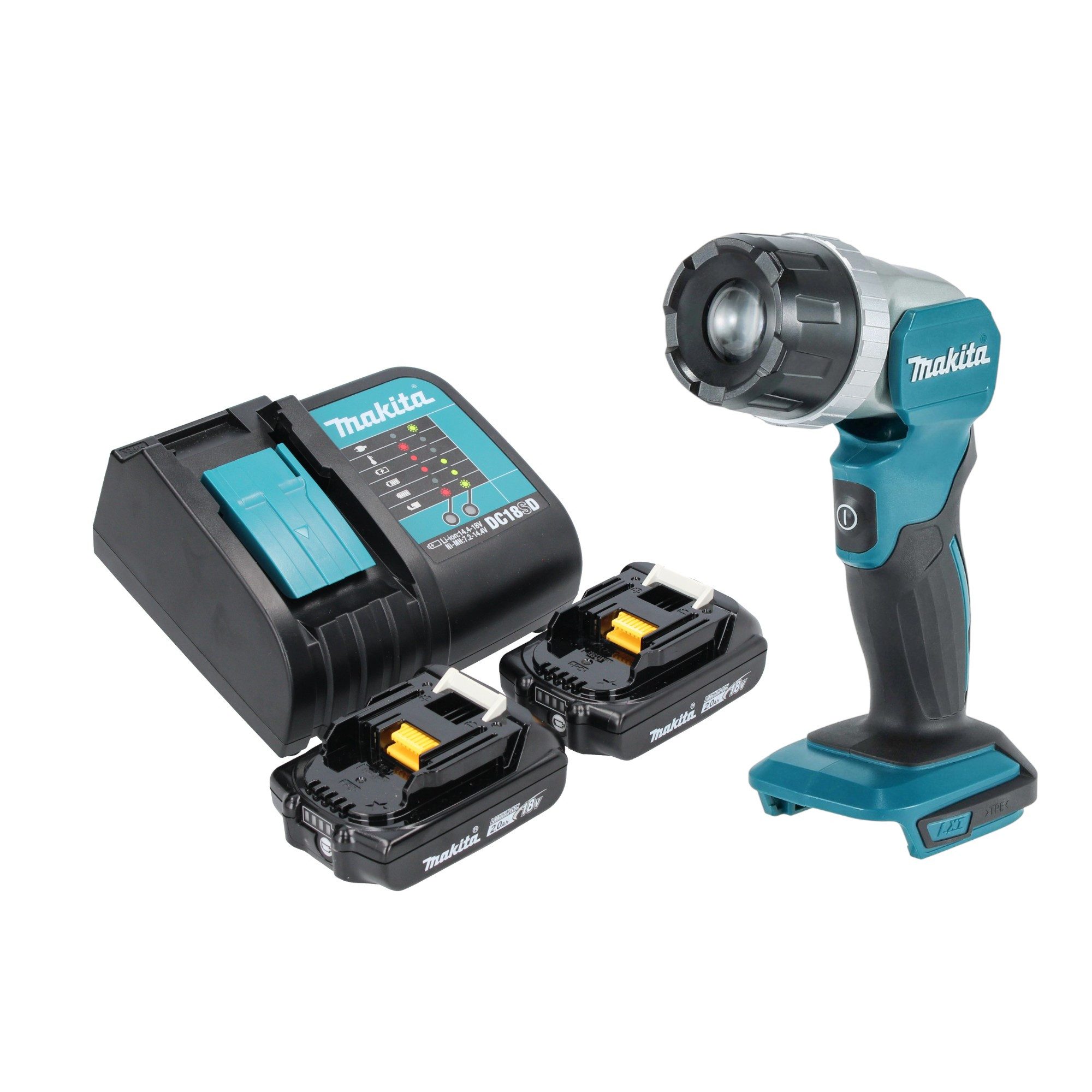 Makita Точечные светильники DML 808 SA 14,4 / 18 V 190 lm LED + 2x Akku 2,0 Ah + Ladegerät