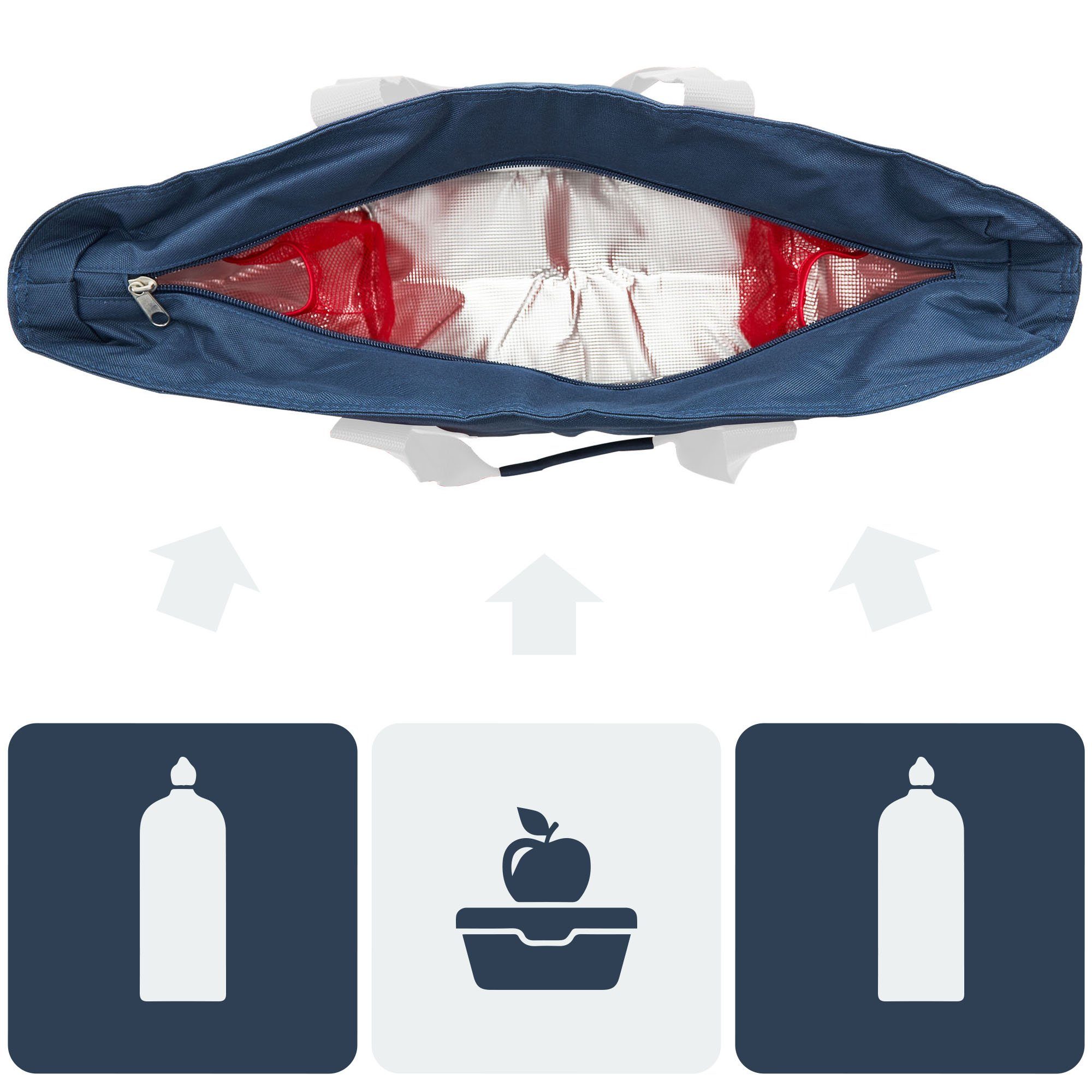 navy / Kühlfunktion mit Flaschenfächer mit achilles weiß Freizeittasche Einkaufsshopper Shopper-Tasche