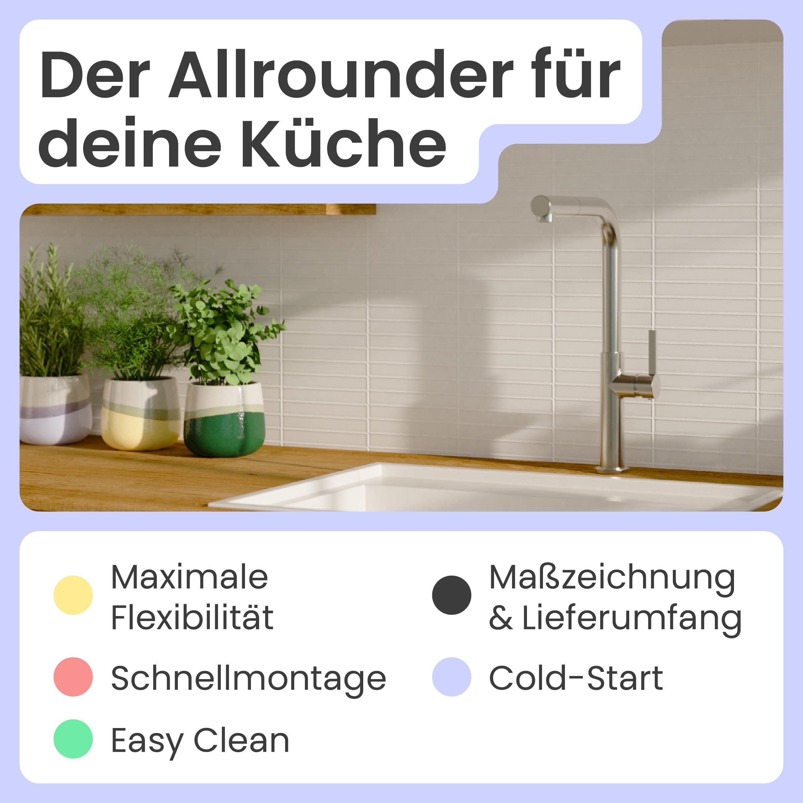 instmaier Spültischarmatur instmaier Cassia, Spültischarmatur, Auslauf ausziehbar edelstahl, Küchenarmatur