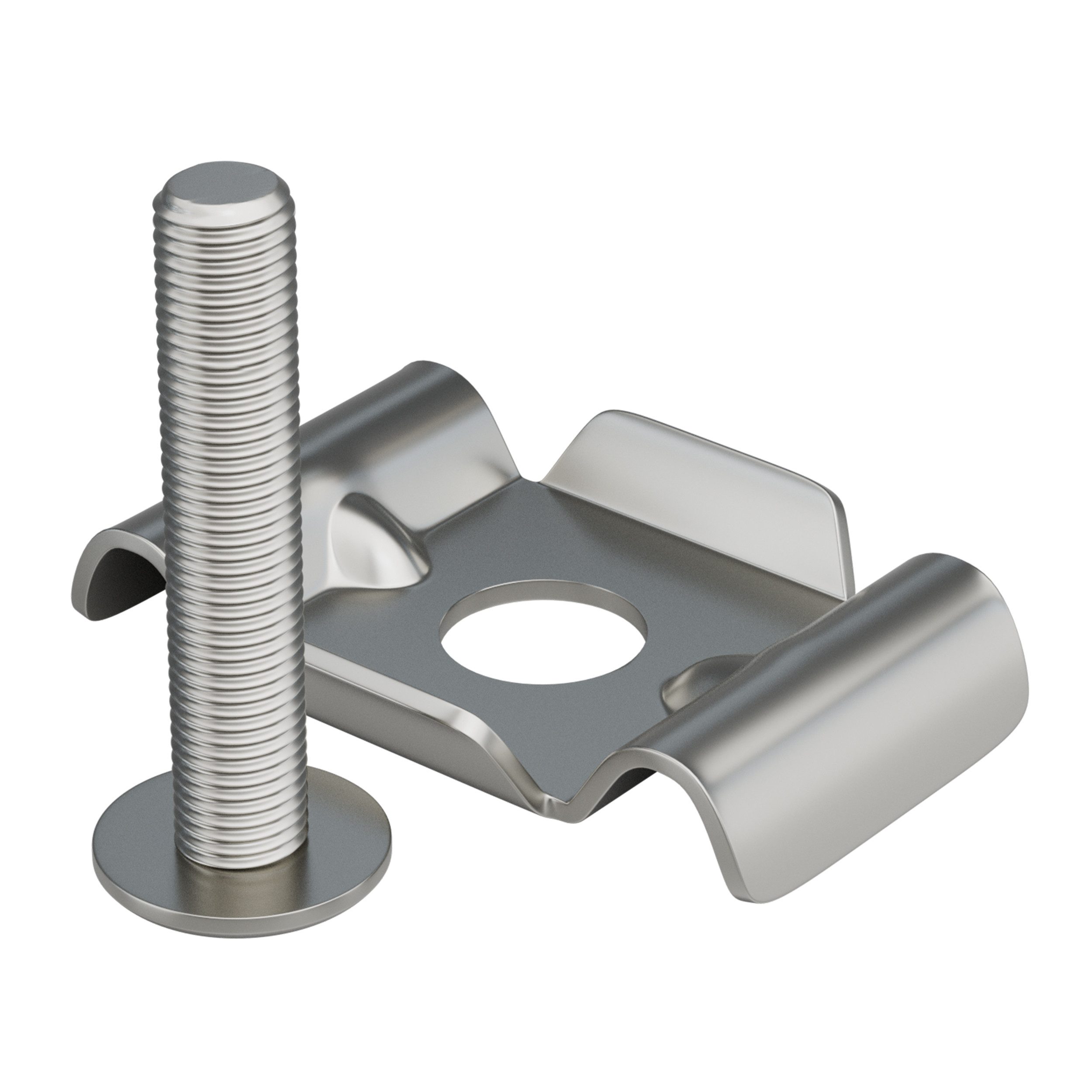 Qualinos Doppelstabmattenzaun Butterfly Klemmplatten & Zaunbauschrauben Set V2A - Made in Germany, (Montage-Set, 10-St., Butterfly Klemmplatte + Zaunschraube), Made in Germany, Verstärkungskanten, V2A Edelstahl, Diebstahlschutz