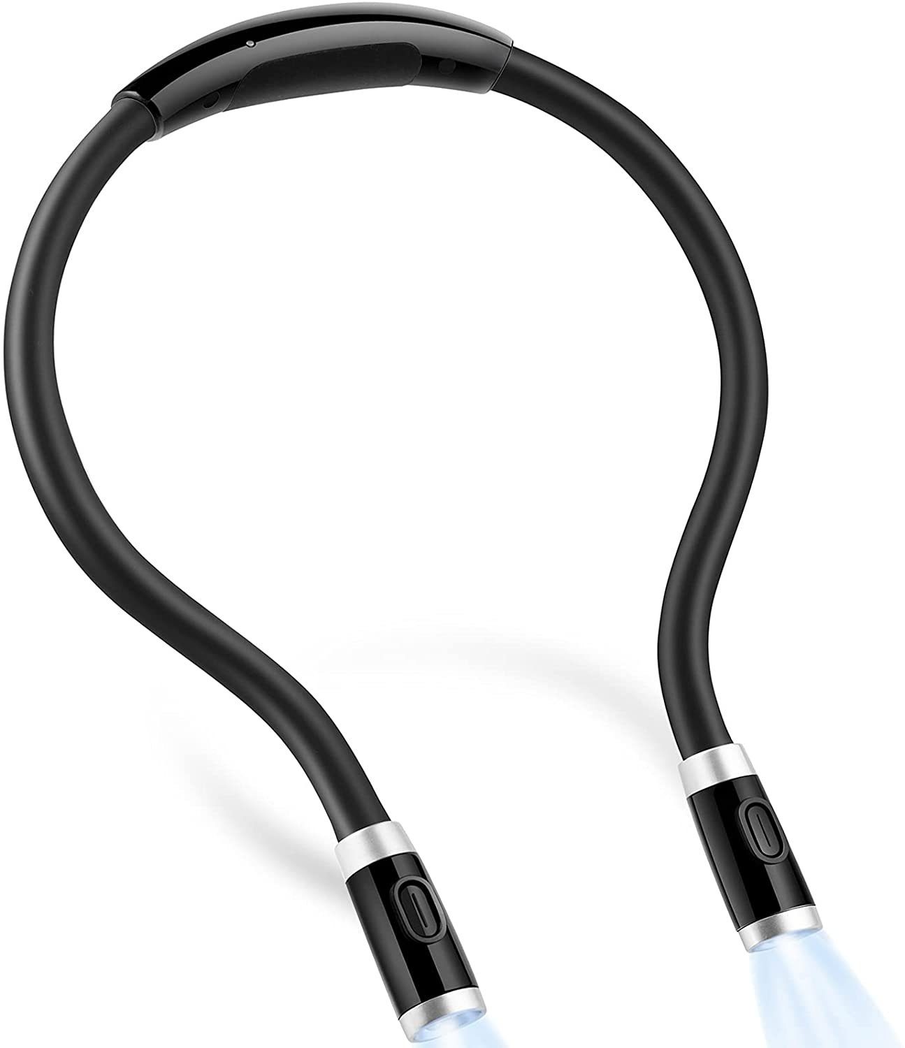 LNIDEAS 9 Modi Halslampe LED Leselampe,Handarbeitslampe Flexibel Halslampe Wiederaufladbare mit 3 Helligkeitsstufen-3 Farbtemperatur,USB Kabel Inklusive für Lesen Sport Laufen und Aktivitäten 