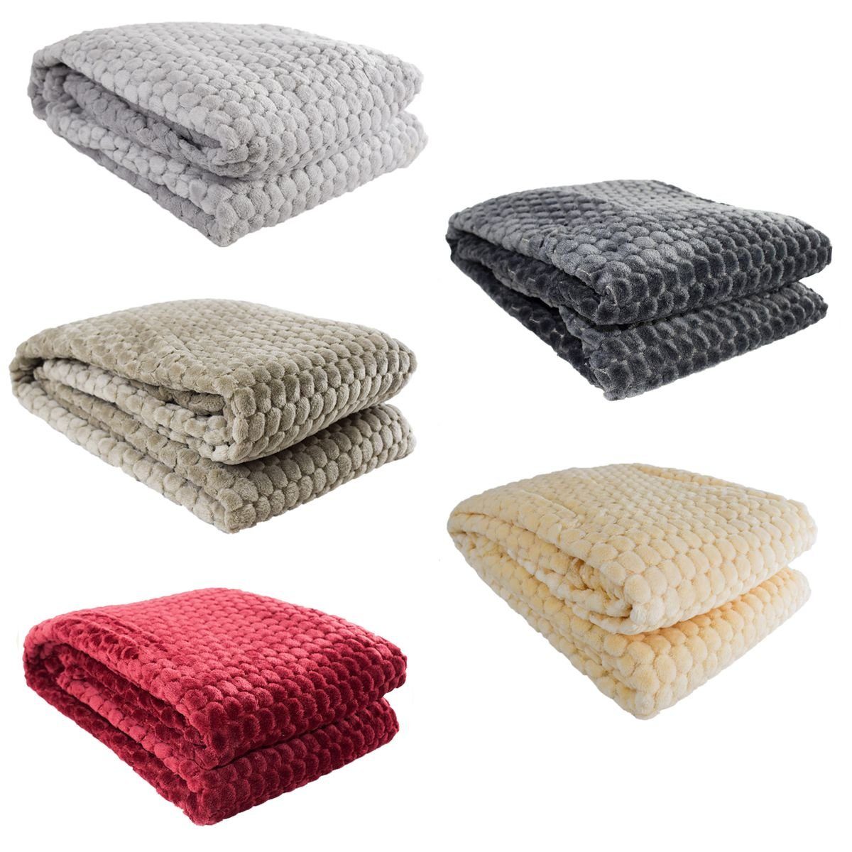 Wohndecke Couchdecke mit gepunktetem Design 150 x 200 cm Wohndecke mit Tupfen, Marabellas Shop, Popcorn-Design