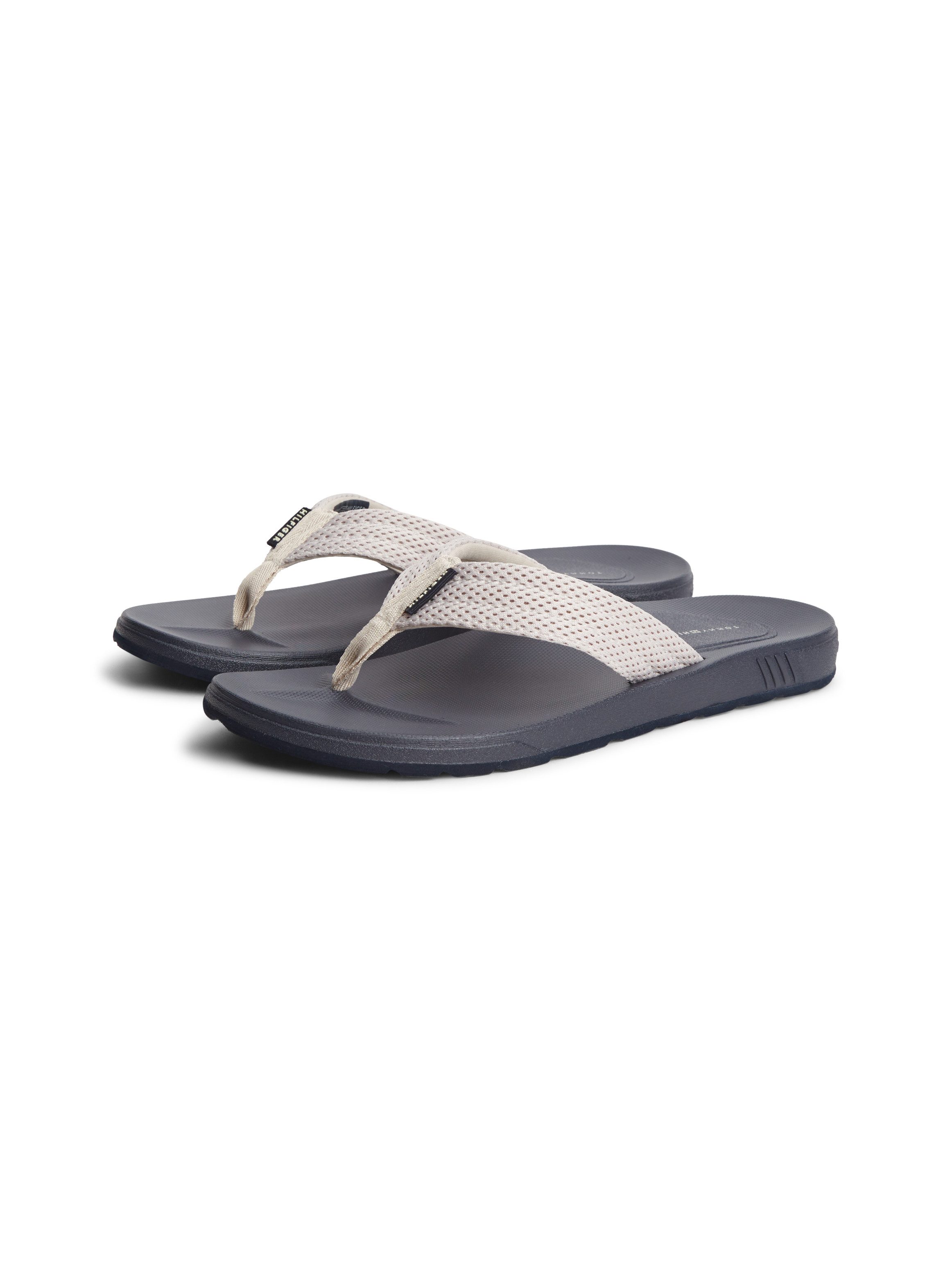 Tommy Hilfiger MOLDED PADDED HILFIGER B SANDAL Zehentrenner Strandschuh, Sommerschuh, Poolslide mit Kontrastbesatz