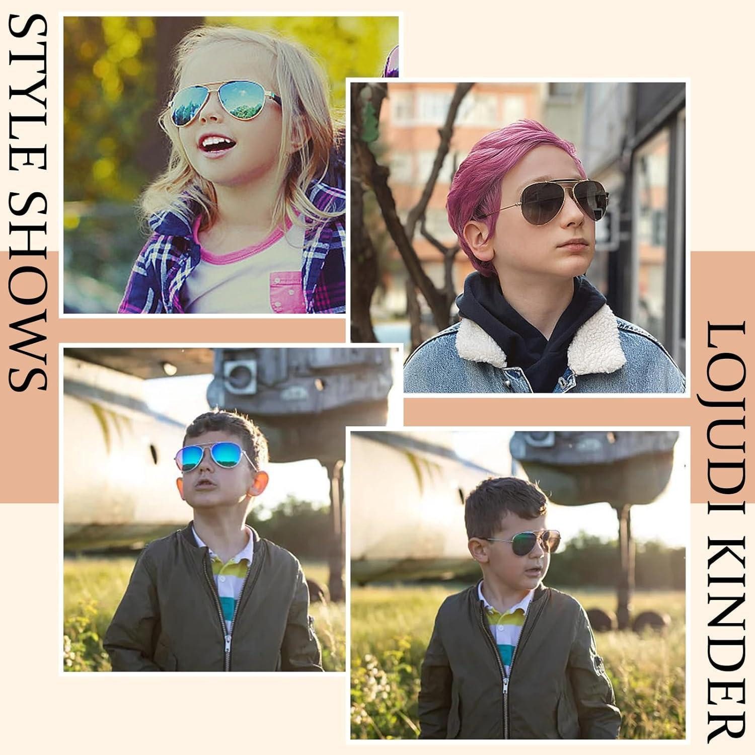 LuxusKollektion Pilotenbrille Pilotenbrille Kinder Polarisierte Gold Rosa Verspiegelt 52 Millimeter