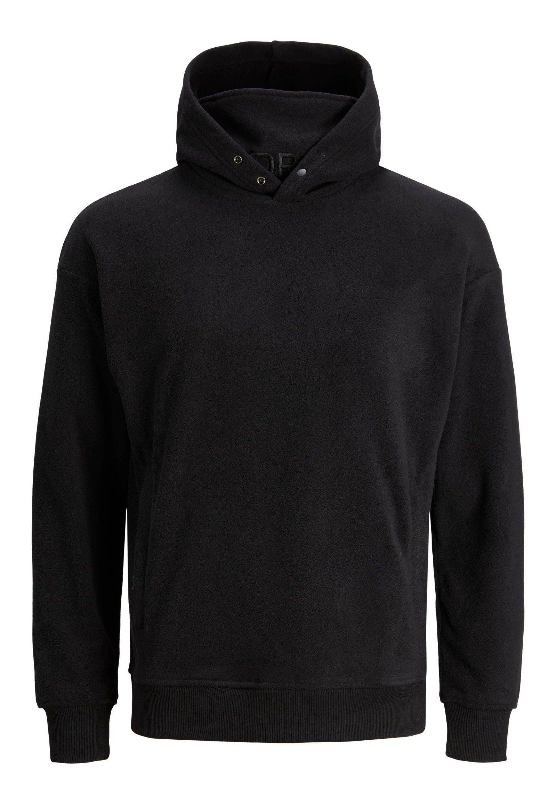 Jack & Jones Hoodie Pullover Sweater JCOMAP FLEECE SWEAT HOOD (1-tlg) Black/RELAXED