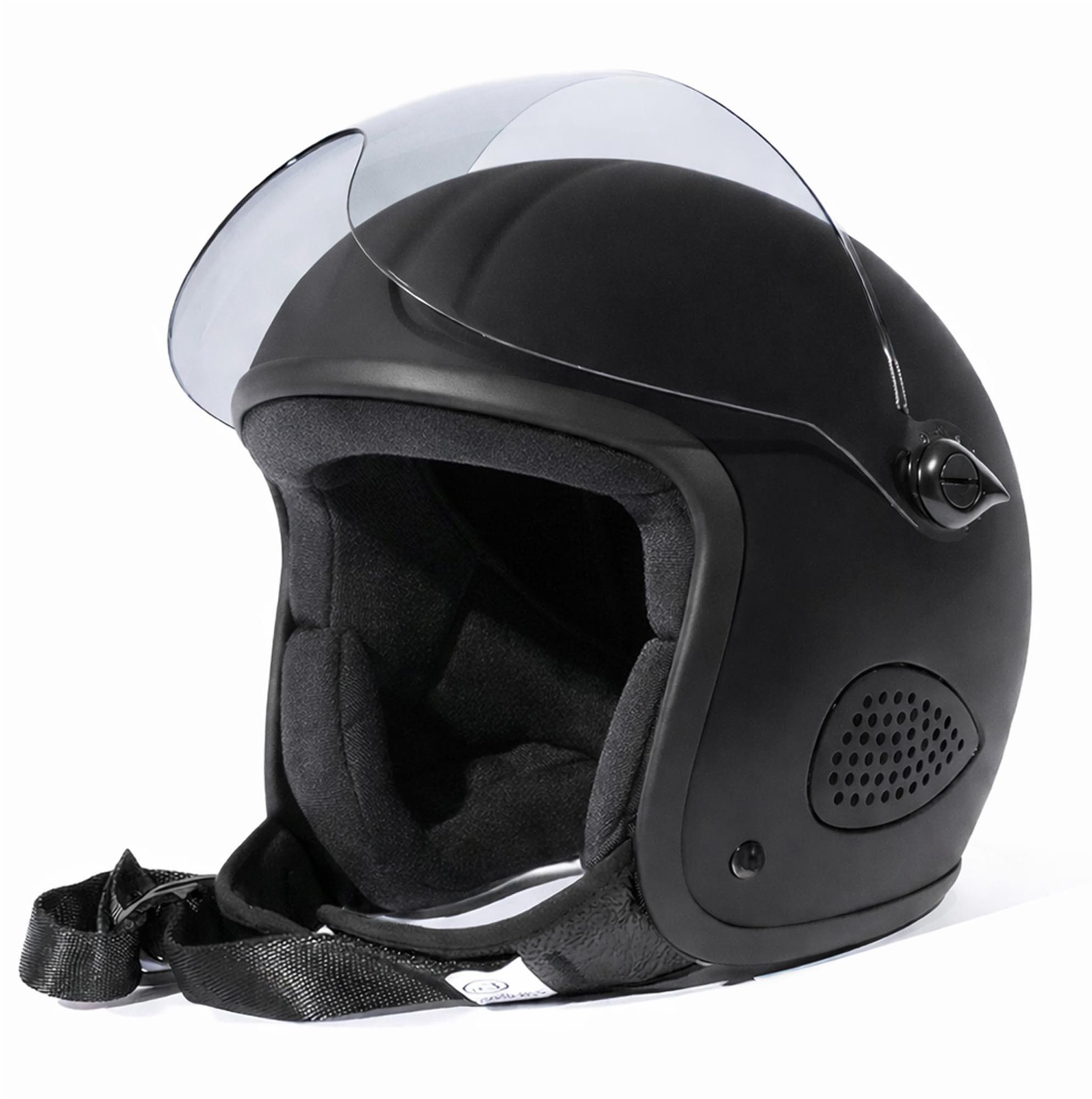 Bores Motorradhelm Gensler Kult Evo Jethelm mit Visier, Geeignet Für Brillenträger
