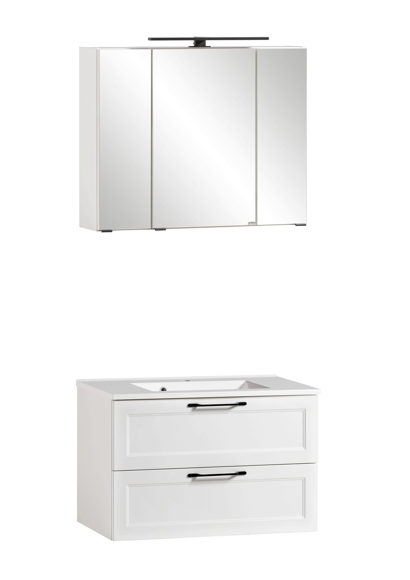 HELD MÖBEL Badezimmer-Set (2-tlg) in weiß - 80x195x47cm (BxHxT), (2-tlg)