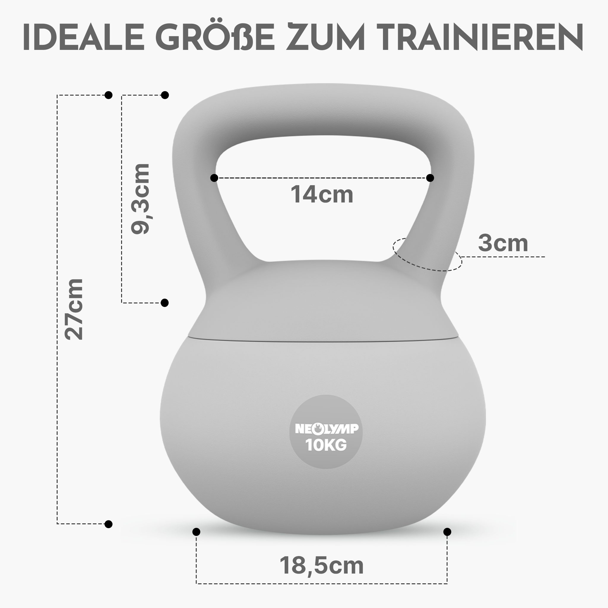 NEOLYMP Kettlebell Soft Kettlebell bodenschonend & leise - stoßdämpfende Kugelhantel, (Soft Kettlebell ideal fürs Homegym Kettlebell 2–12 kg Kugelhantel Set), Kugelhantel mit Eisensandfüllung - ergonomischer Softgriff