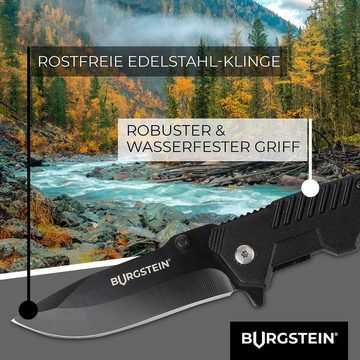 Burgstein Taschenmesser Outdoor Taschenmesser "Black Combat" - Scharf, Edelstahl-Titan Klinge, Default Title