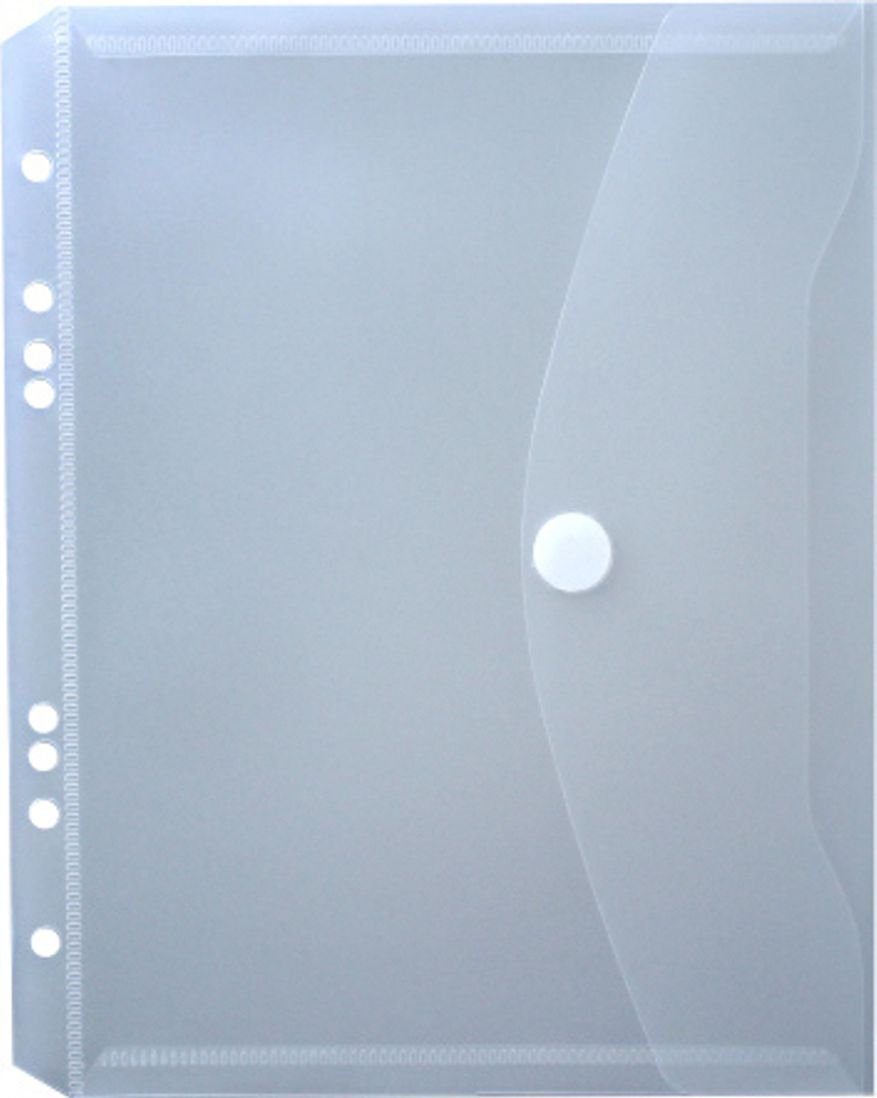 Kranholdt Organisationsmappe 10 Stück Dokumententaschen A5 aus PP, mit Klettverschluss und Abheftrand, Neutral