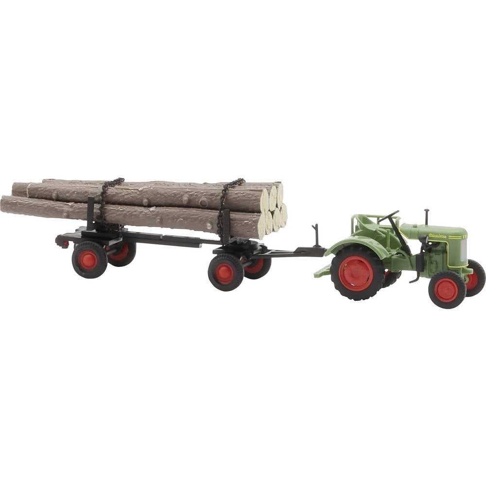 Busch Modelleisenbahn-Straße 54152 H0 Landwirtschafts Modell Fendt F 15 Dieselross mit Holzanhänger