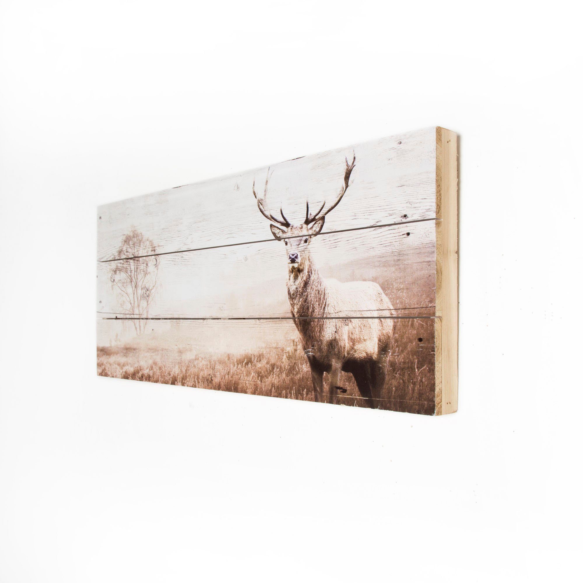 Art for Hirsche Stag, Holzbild home the