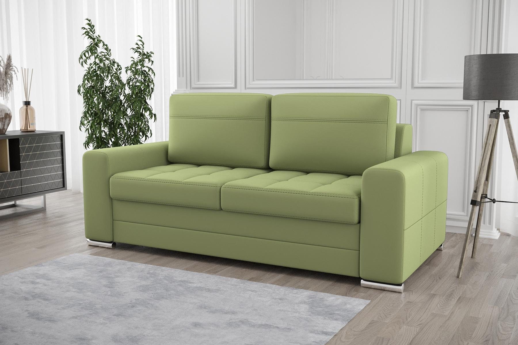 JVmoebel Sofa Design Polster Modern 100% Textil Stoff Modern Zweisitzer, Made in Europe Grün