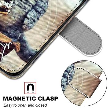 Wigento Handyhülle Für Samsung Galaxy S22 Plus 5G Kunstleder Handy Tasche Book Motiv 1 Schutz Hülle Case Cover Etui Neu