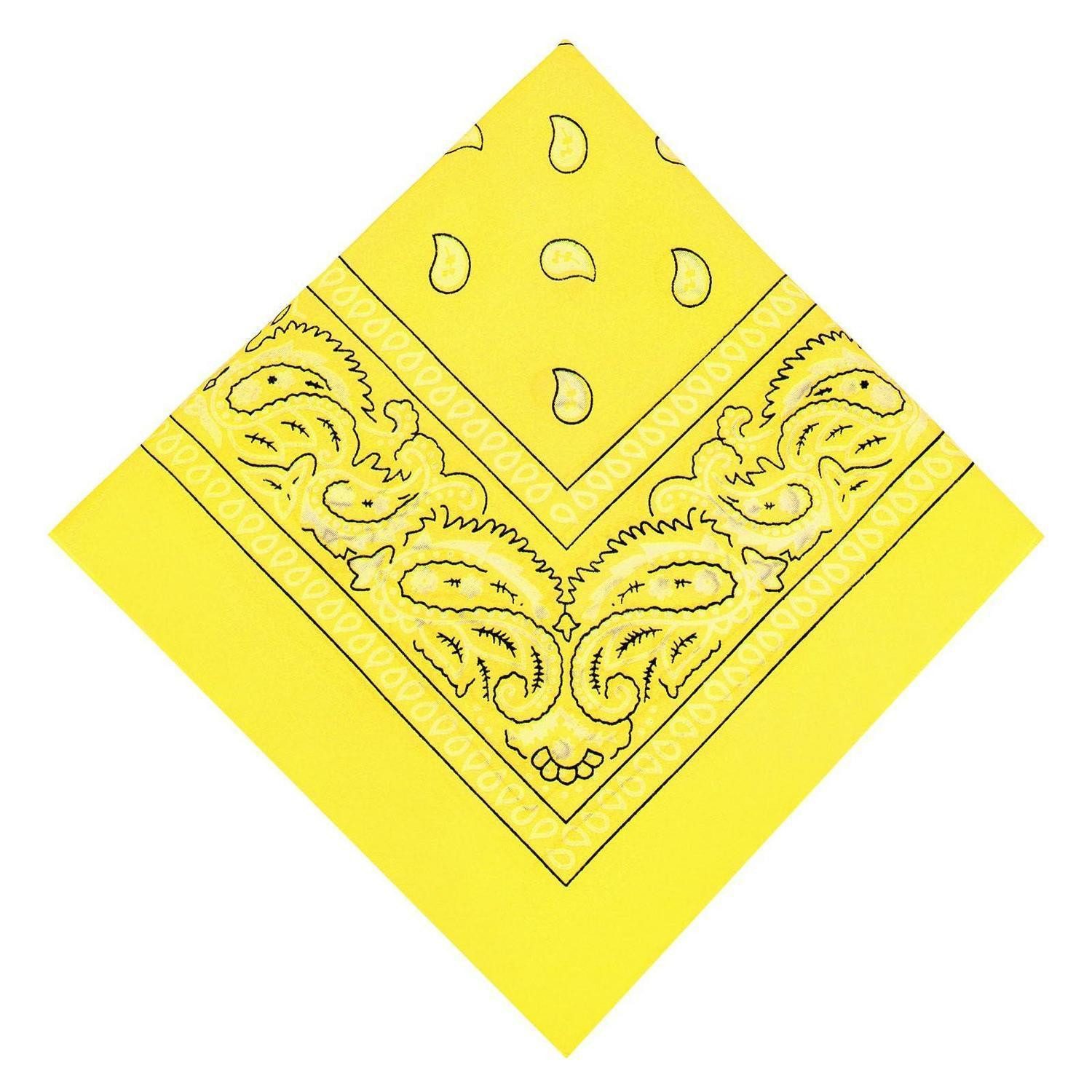 LuxusKollektion Bandana Bandana Paisley Zitronengelb 55x55cm, (1-St)