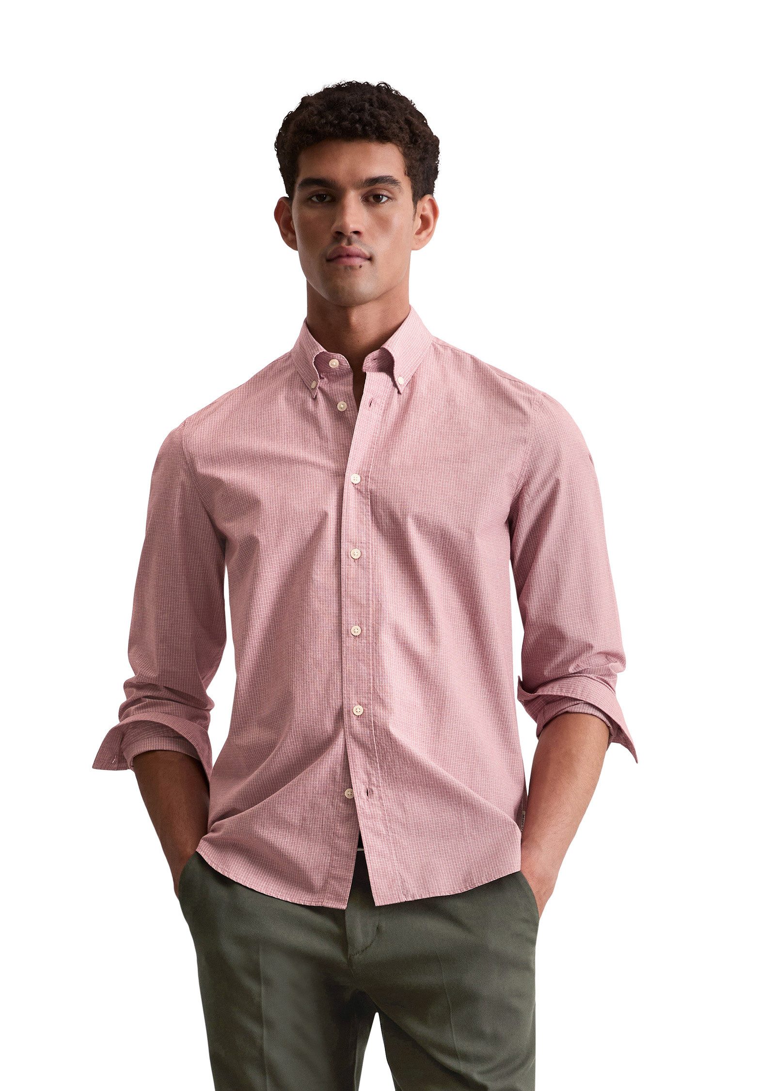 Marc O'Polo Langarmhemd mit feinem Karomuster günstig online kaufen