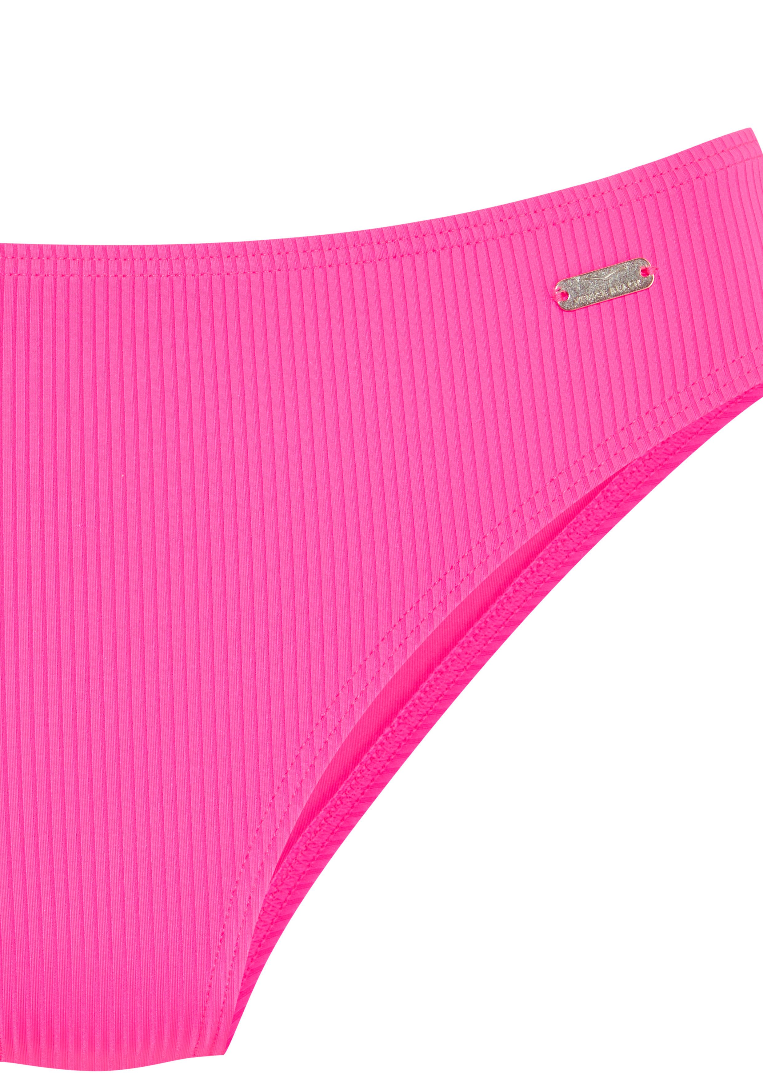 Venice Beach Bikini-Hose Lucky aus gerippter Strukturware