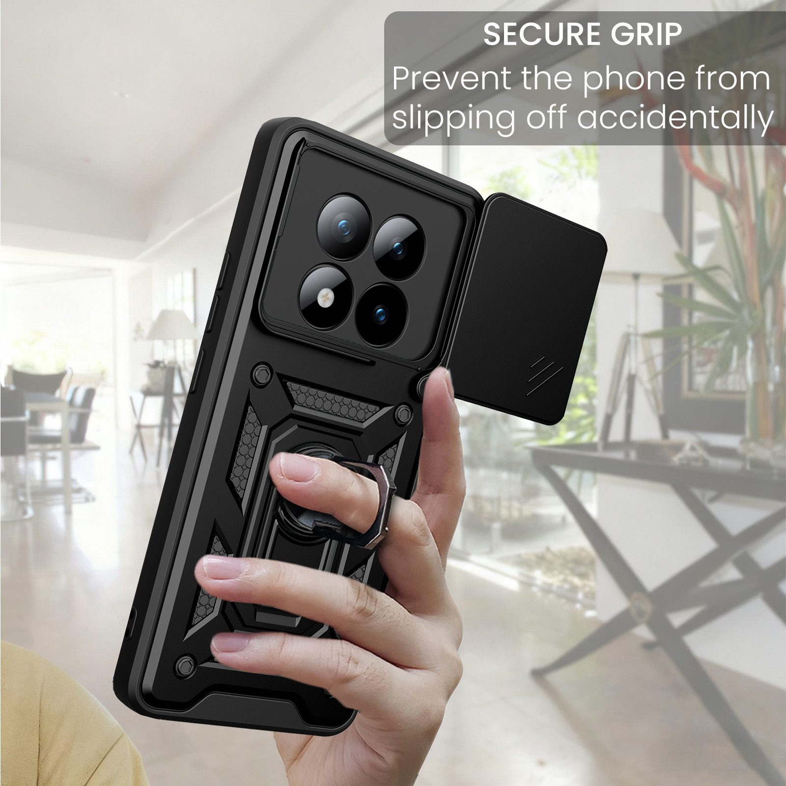 betterfon Handyhülle für Xiaomi Redmi Note 15 Pro+ Hülle Schutzhülle mit Kameraschutz, Outdoorhülle mit Ringhalter, Silikonkern & präziser Passform – Bild 5 von 5