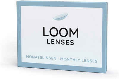 LOOM Lenses Monatslinsen »LOOM Monatslinsen - 3 Stück - weich, BC 8.6, DIA«, Kontaktlinsen mit Sehstärke -12.0 bis +8.0 Dioptrien