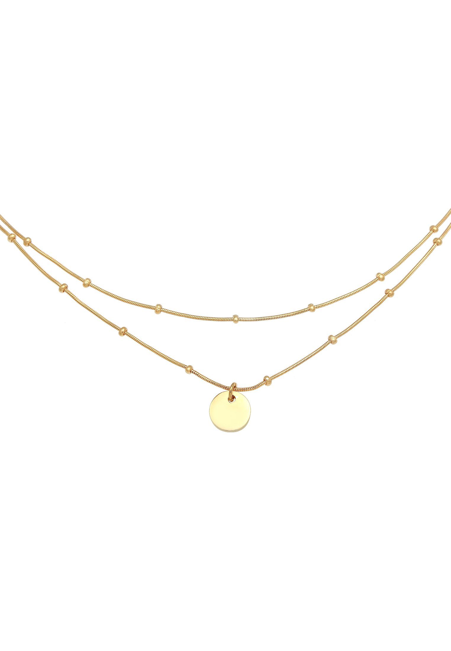 Elli Collier Choker Layer Plättchen Kugelkette günstig online kaufen